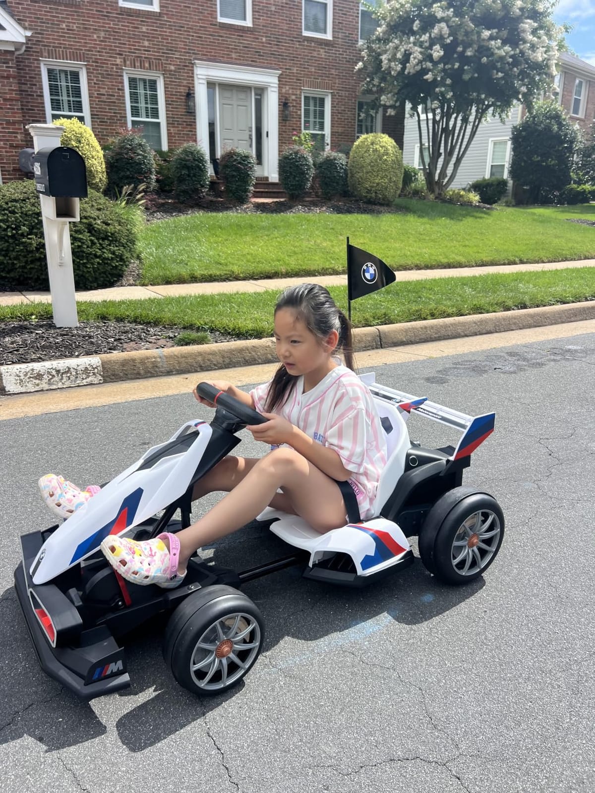 Wanan 36V Electric Go Kart with Adjustable Seat, Licensed BMW Drift Kart with Dual Motors, Crazy Go Cart for Kids Ages 6-12, LED Lights, Drift Mode and 2 Speed (White) customer photo 1