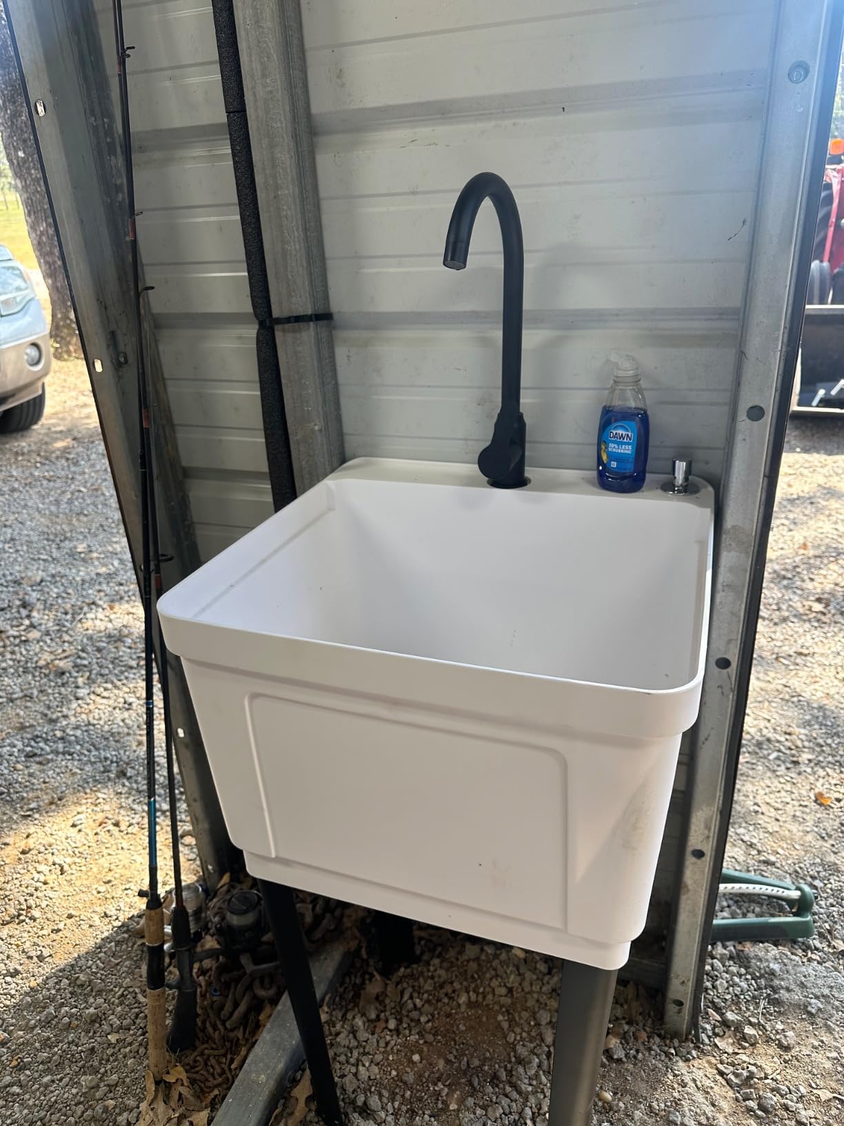 VINGLI Utility Sink Laundry Tub for Washing Room, Freestanding Utility Sink with Stainless Steel Faucet (19.7