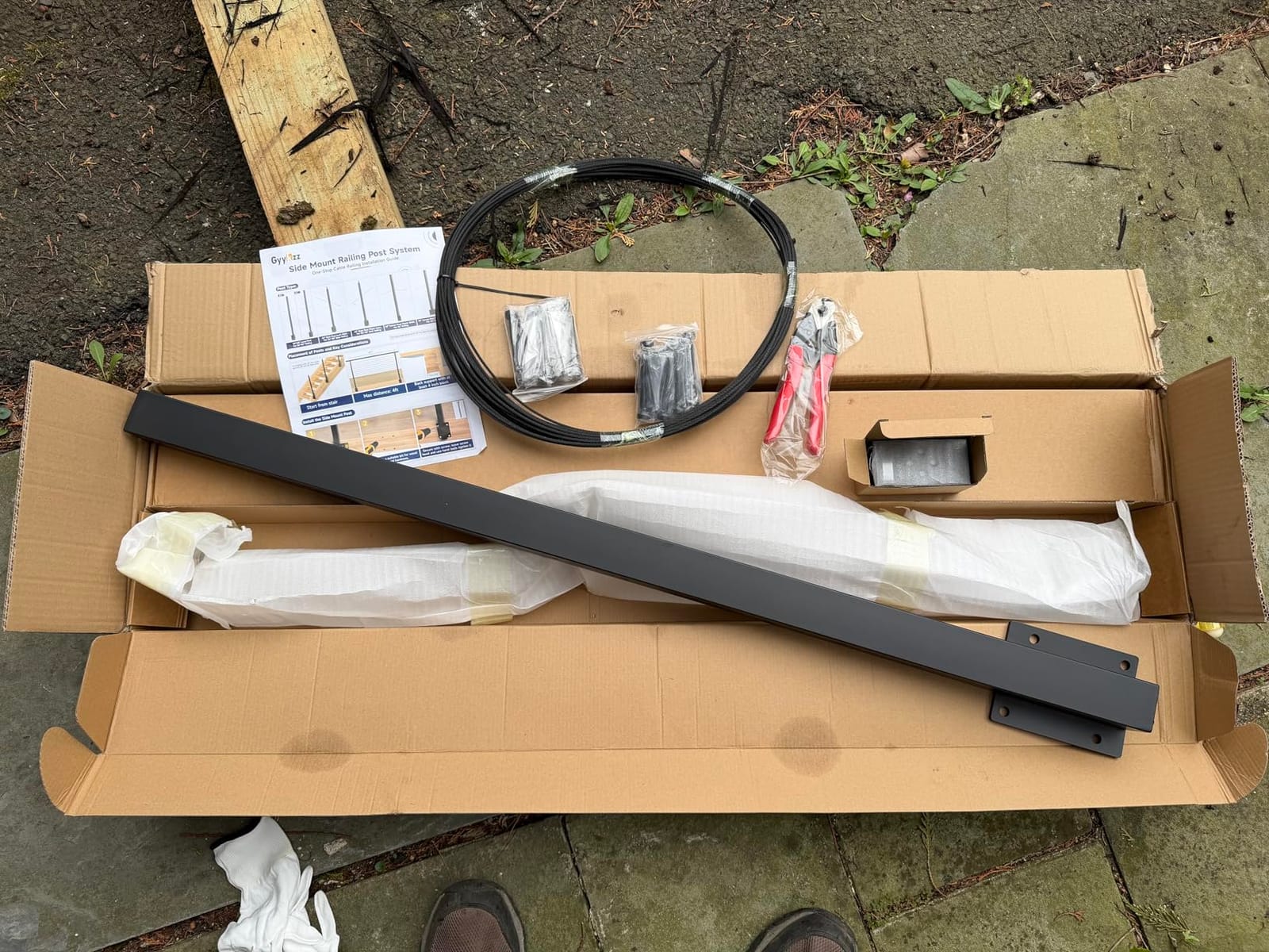 16-20ft Side Mount Cable Railing Post Kit for 36