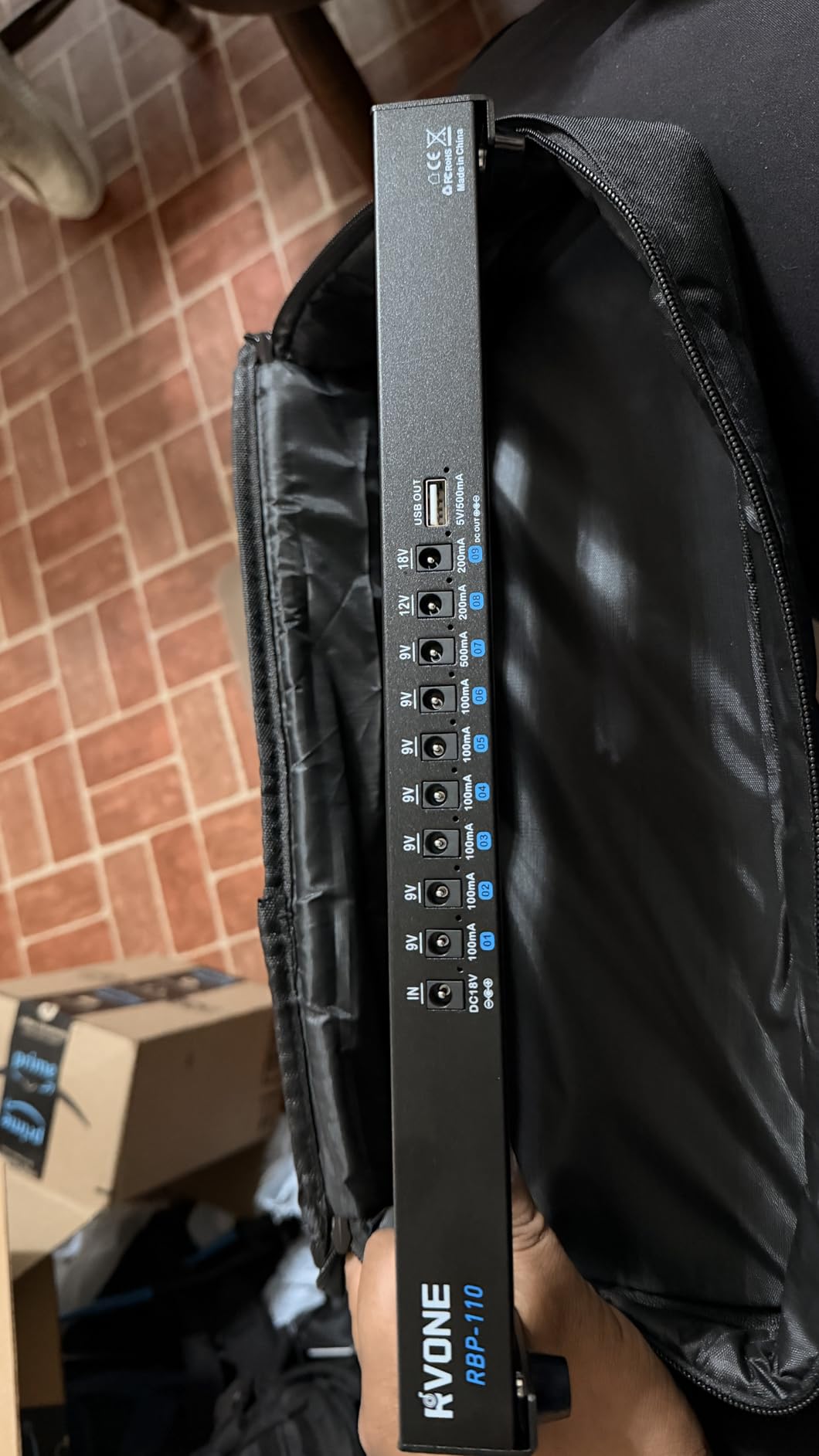 RVONE Extra Large Guitar Pedal Board with Built-in Power Supply | 24.02x12.6