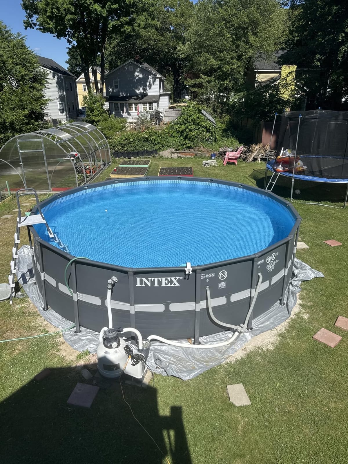 INTEX Ultra XTR 24ft x 52in Round Above Ground Swimming Pool Set w/Pump | 26339EP - 2100 GPH Sand Filter Pump, Ladder, Pool Cover & Ground Cloth Included - Strong Galvanized Steel Frame customer photo 1