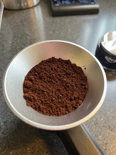 AMZCHEF Burr Coffee Grinder, 48 Settings, Less Static Mess, Metallic Silver | 40mm Burr, Low Retention, 0.5s LED Timer, Stainless Steel Body, Fit 51-54/58 Espresso Portafilter, Cleaning Brush Included customer photo 1