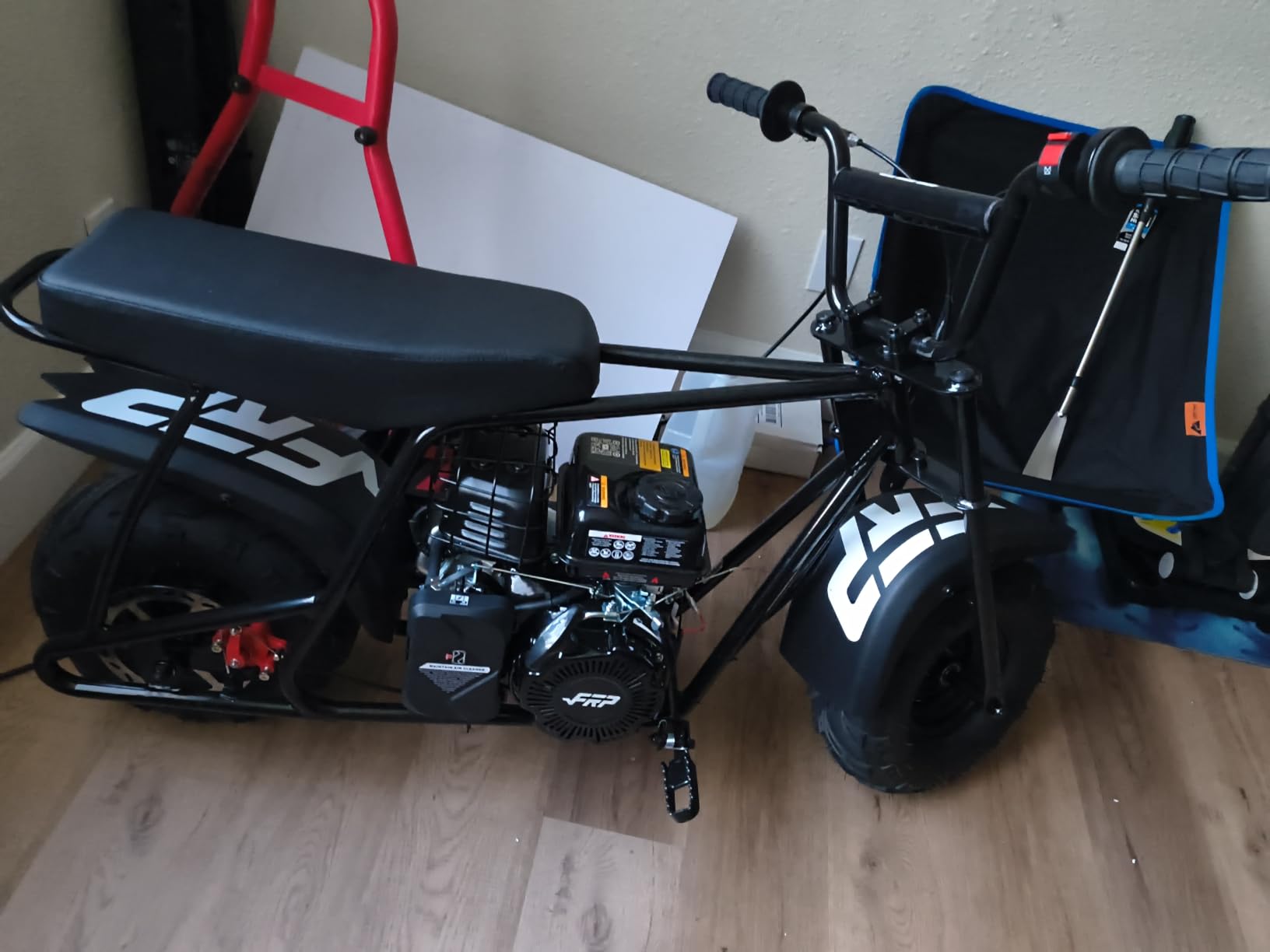 FRP GMB100 Basic Mini Bike 99cc 4-Stroke Off Road for Teens Adults 220 LBS | 3HP EPA-Approved Engine, Up To 28 Mph, Rear Disc Brake, 145/70-6 SUNF Tires, Pull-Start, 85% Assembled, Black customer photo 1