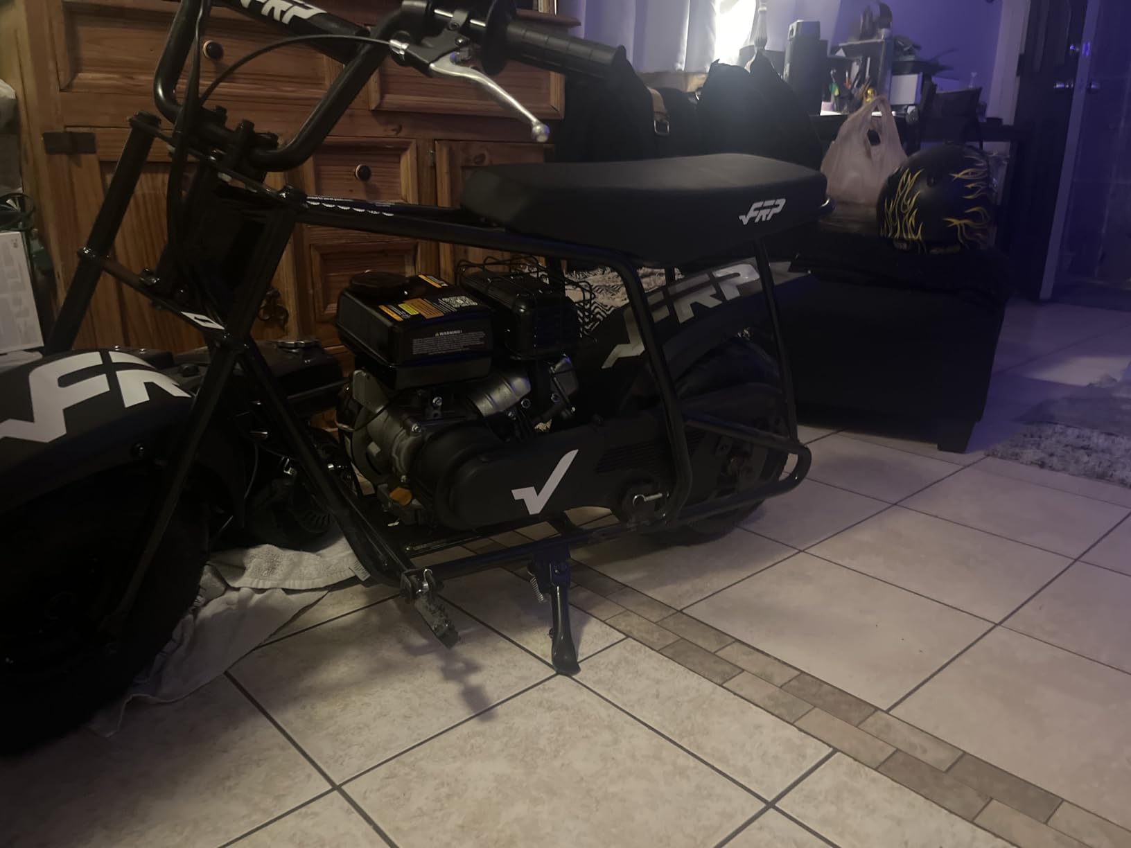 FRP GMB100 Basic Mini Bike 99cc 4-Stroke Off Road for Teens Adults 220 LBS | 3HP EPA-Approved Engine, Up To 28 Mph, Rear Disc Brake, 145/70-6 SUNF Tires, Pull-Start, 85% Assembled, Black customer photo 2