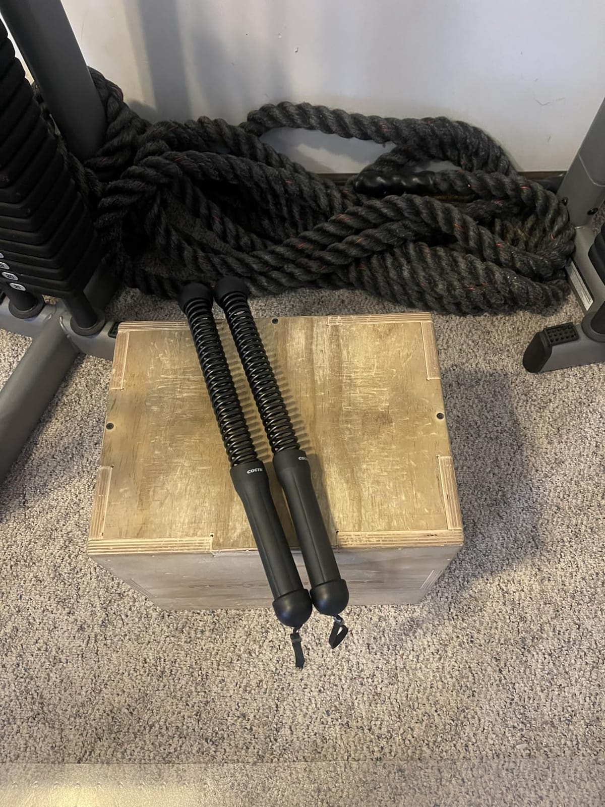 Cordless Battle Rope for Home Gym, Heavy Duty Portable with Poster | Weighted Ropeless Battle Rope for Strength Building, Cardio Fitness, HIIT, Forearm Exercise. Arm Trainer Workout Equipment. customer photo 1