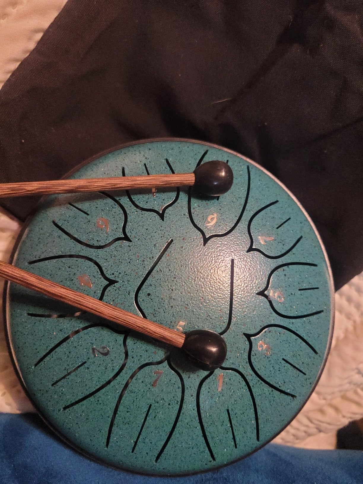 Steel Tongue Drum 6 Inch 11 Notes Musical Instrument, Rain Drum Style Gift | Adults & Beginners Percussion for Music Education, Calming, Relaxation, Meditation (Malachite) customer photo 2