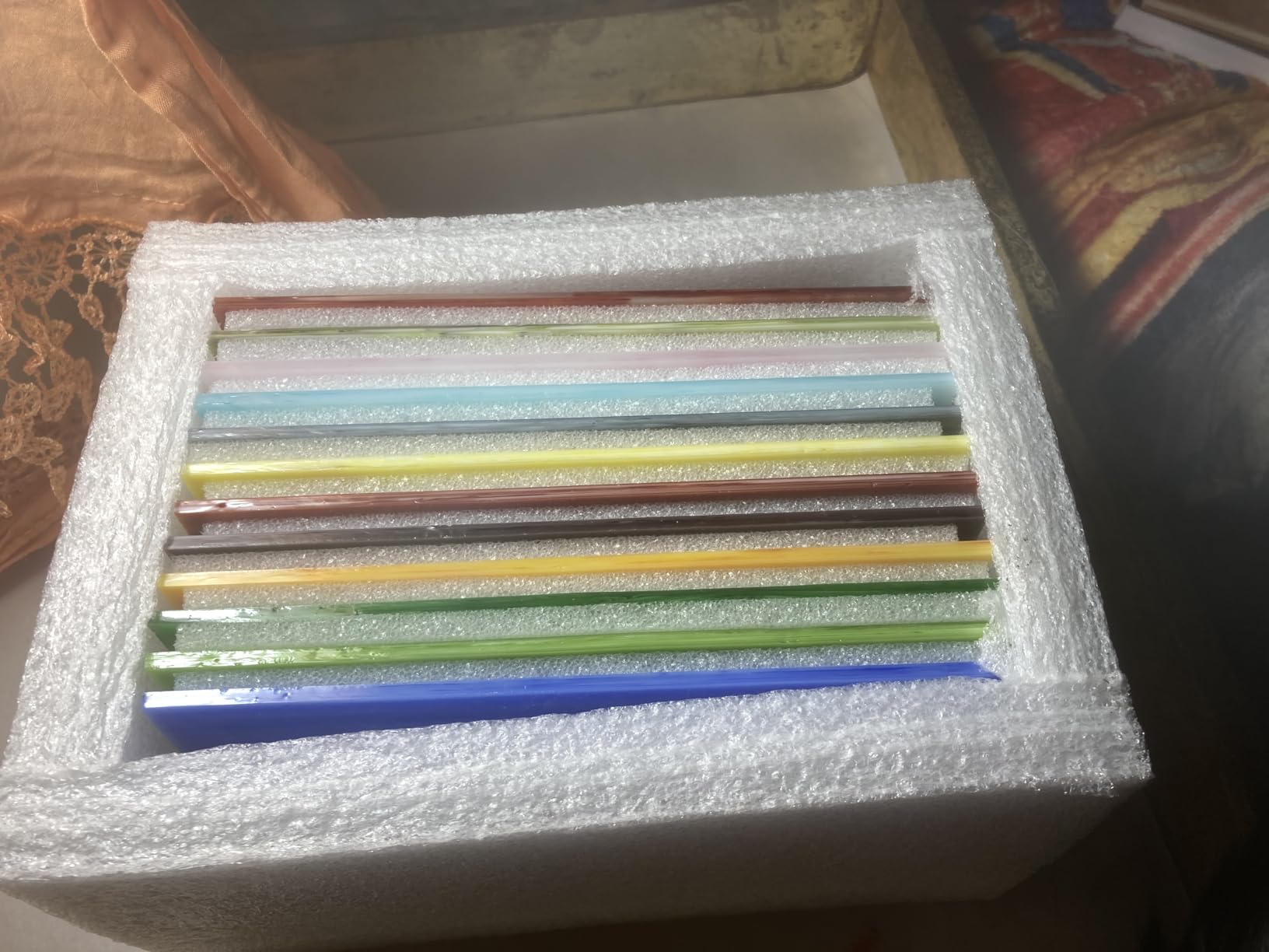 36 Sheets Opaque Stained Glass Variety Pack, 4 x 6 Inch Assorted Colors - Cathedral Art Glass Sheets for Mosaics, Stained Glass Art, Window Decor and DIY Craft Projects customer photo 1