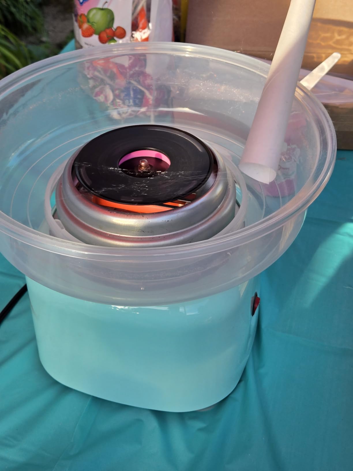 Cotton Candy Machine - Cotton Candy Machine Commercial w/ 15 inch Stainless Steel Bowl, Sugar Scoop, Cotton Candy Maker for Home, Party, 1000W Hard Candy Cotton Candy Maker for Birthday customer photo 2