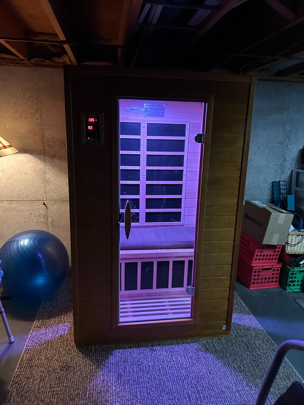 DYNAMIC SAUNAS Elite 1-Person Infrared Sauna with Red Light Therapy | 1-Person Compact Indoor Dry Heat Sauna for Home & Gym, Low EMF FAR, Bluetooth, Pacific Cedar customer photo 2