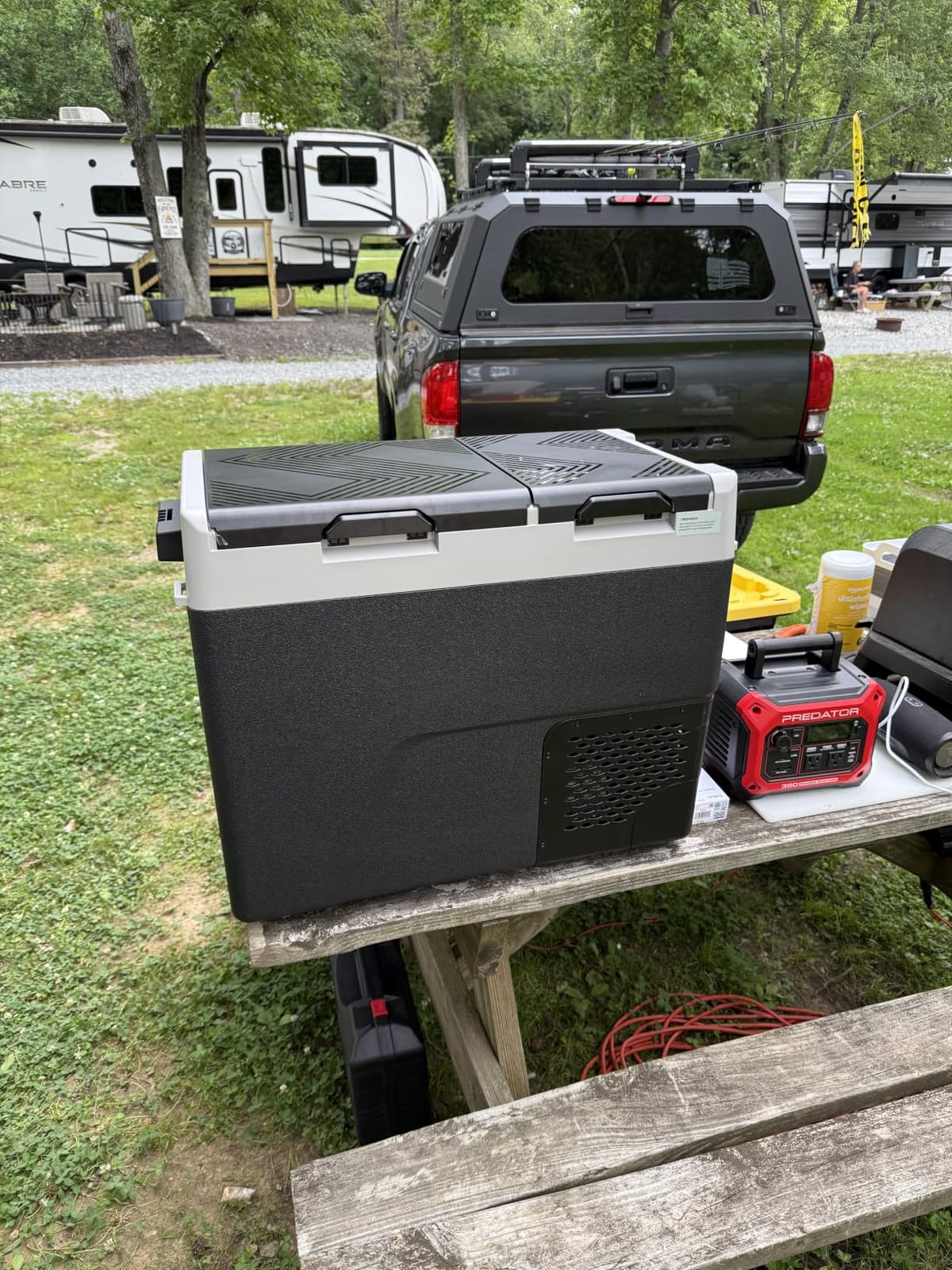 Feelfunn 12 Volt Refrigerator Car Fridge 40QT Dual Zone Electric Cooler | -4℉~68℉ Car Refrigerator 12V Cooler , 15-Min Fast Cooling, 12/24V DC 100-240V AC Portable Freezer for Travel Camping RV Home customer photo 2