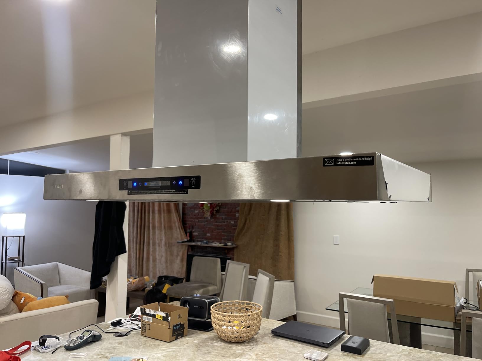 VIKIO HOME Island Range Hood 1200 CFM, 30 Inch Stainless Steel Ducted Island Mount Range Hood, Gesture Sensing & Touch Control, 3-Speed Fan, Dual-Sided Control, 4 LED Lights customer photo 2