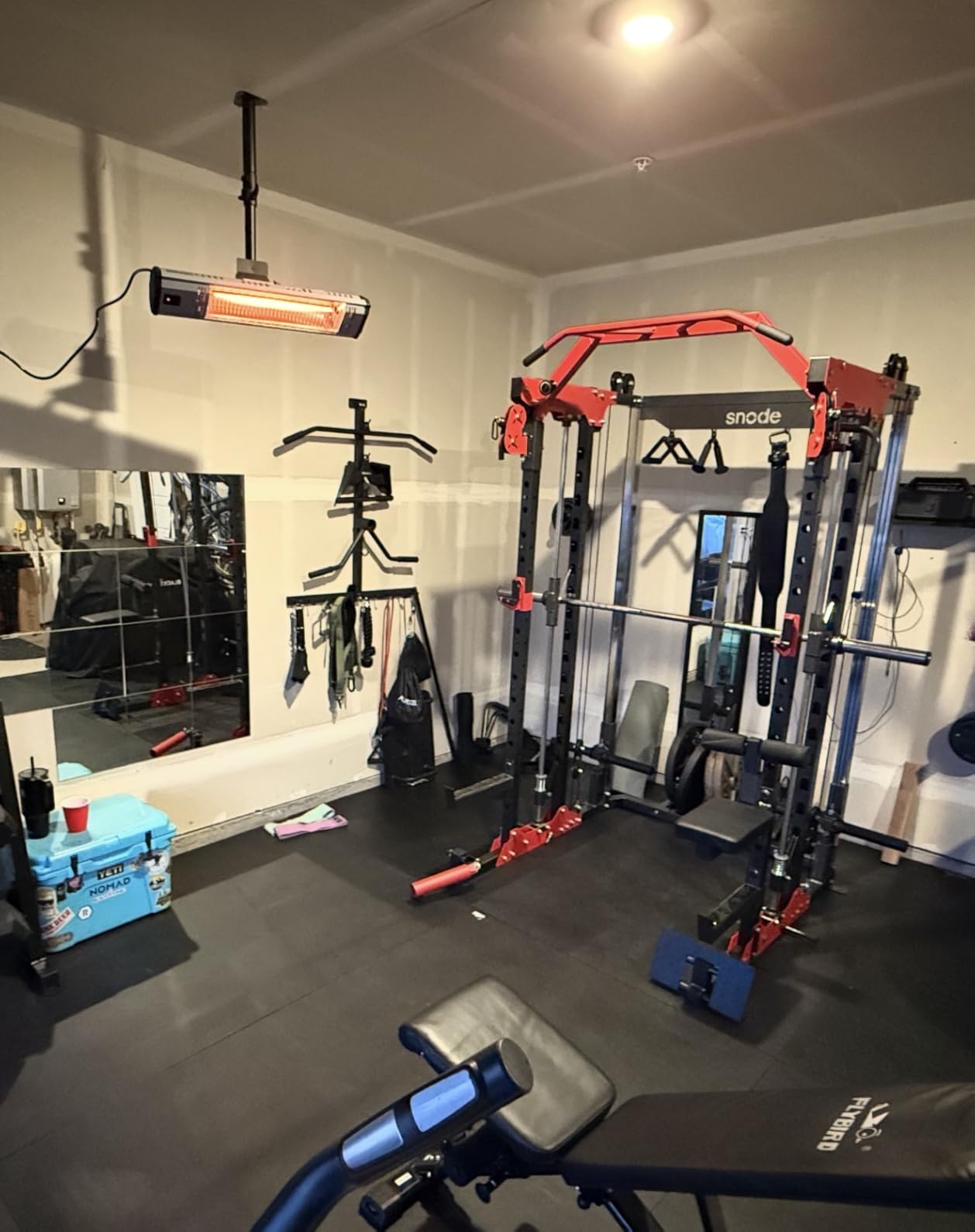 SNODE ALL10 All-in-One Smith Machine Home Gym, Multi-Functional Power Rack | 1:1 or 2:1 Pulley Ratio, Cable Crossover, Squat Rack with Leg Press, LAT Pull-Down Seat, 2000LB Weight Capacity customer photo 1