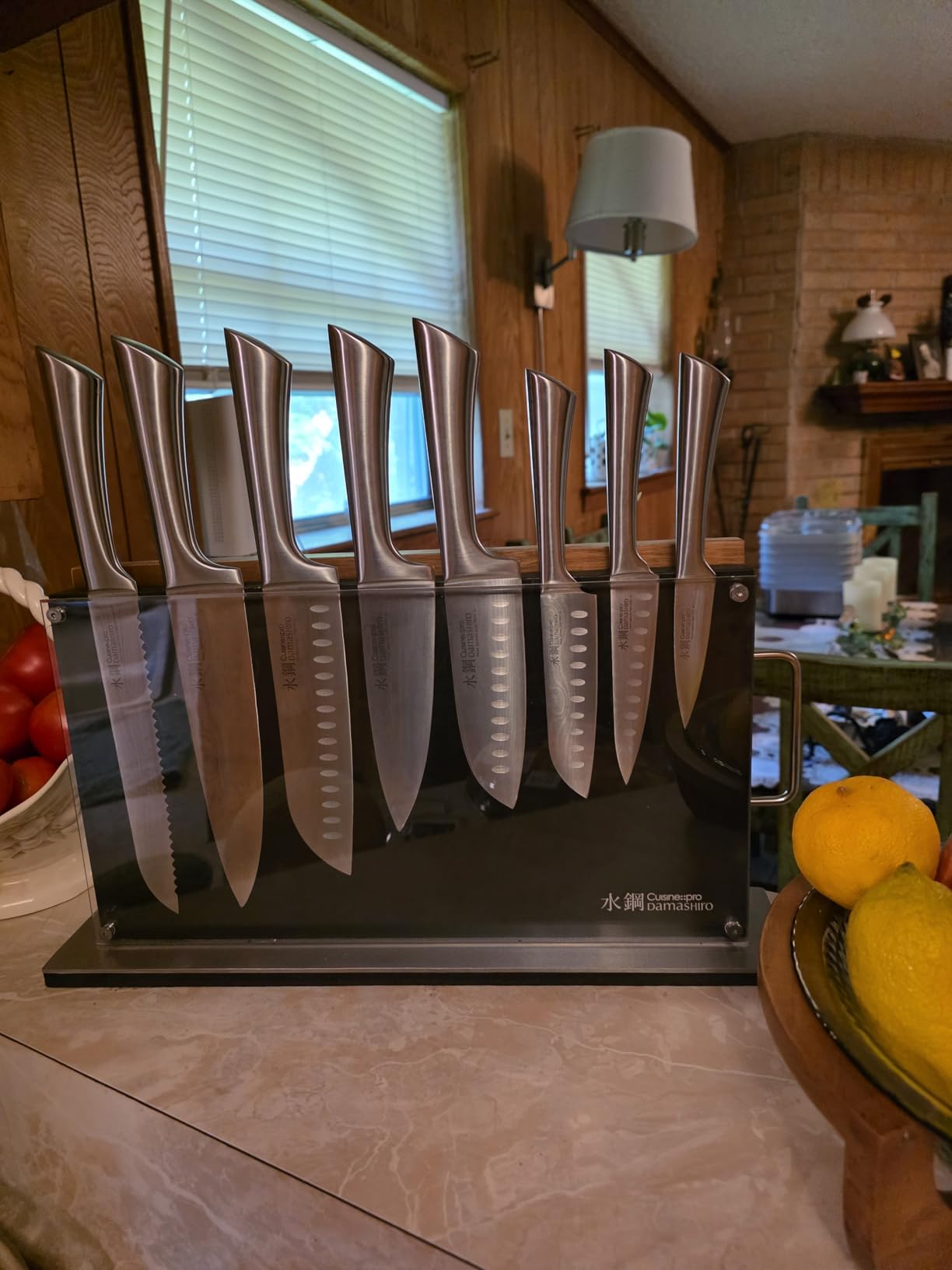 Cuisine::pro Damashiro Knife Block (Kumi, 7-Piece Chef Knife Set), Japanese Steel Knife, Magnetic Knife Block, Damascus-Inspired Blade Kitchen Knives customer photo 2