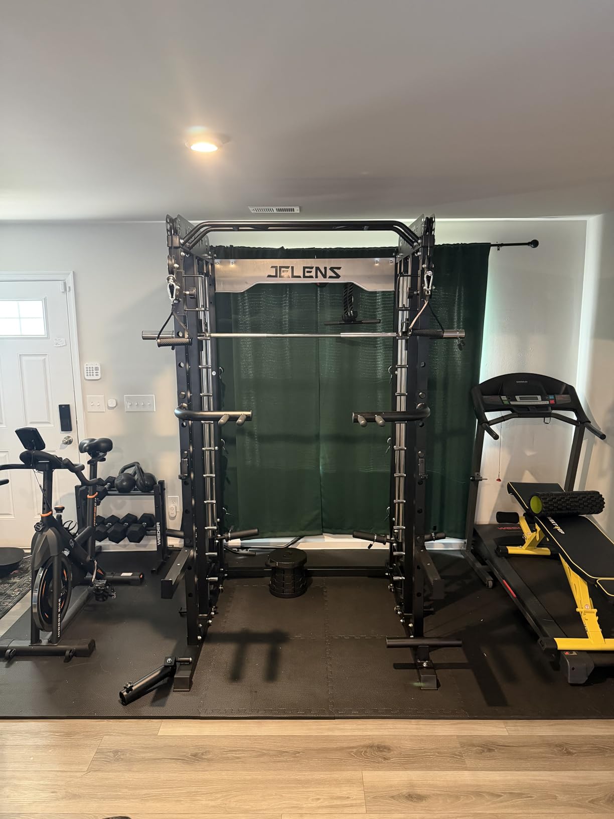 Smith Machine for Home Gym, Multi-Function M12 Power Cage with Cable Crossover System, Squat Rack with Smith Bar and More Attachment customer photo 1