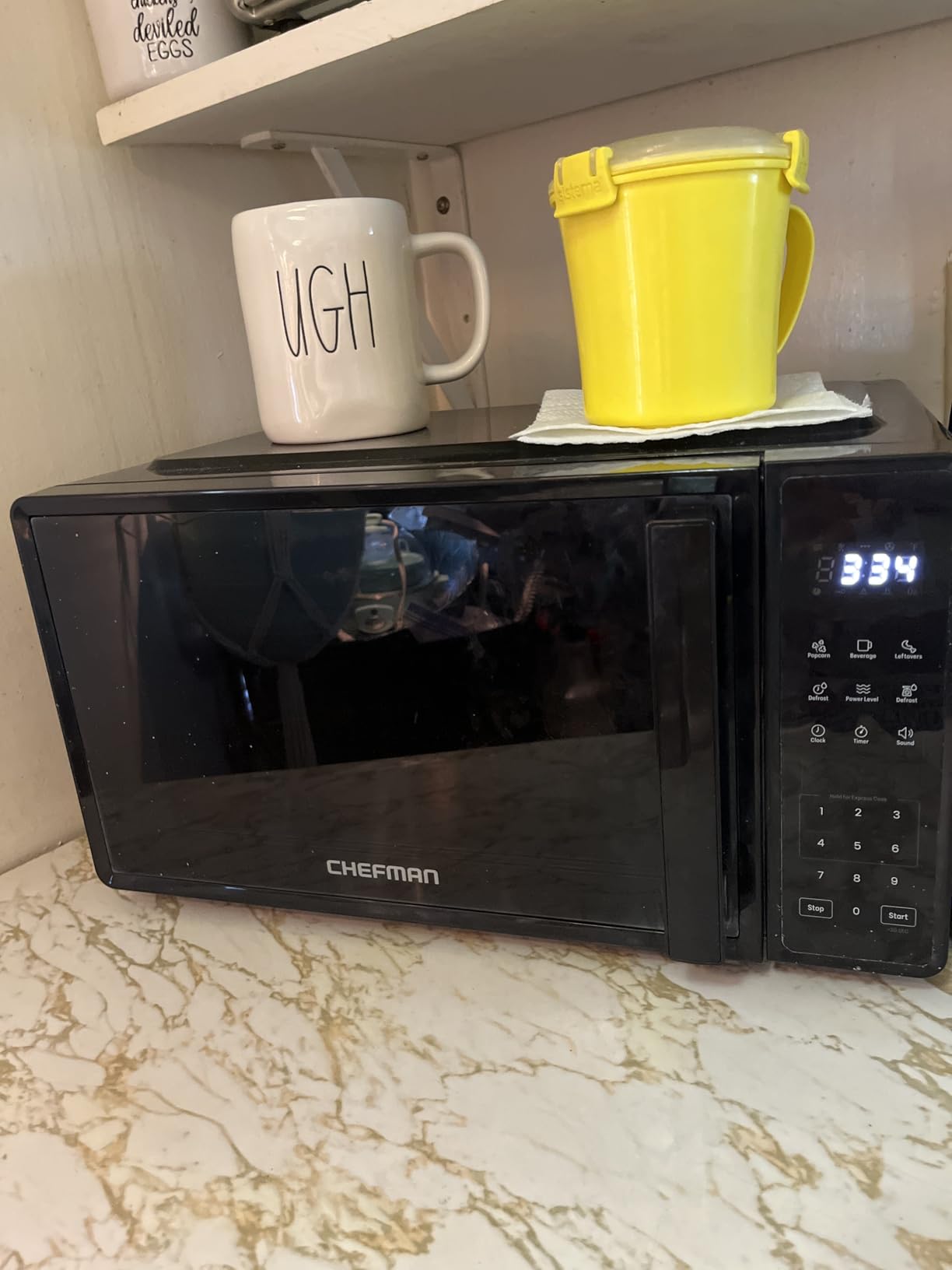 Chefman Countertop Microwave Oven 1.1 Cu. Ft., 1000 Watts with 10 Power Levels, 6 Cooking Presets with One-Touch Express Cook, Eco Mode, Child Safety Lock, & Mute Button - Black customer photo 2