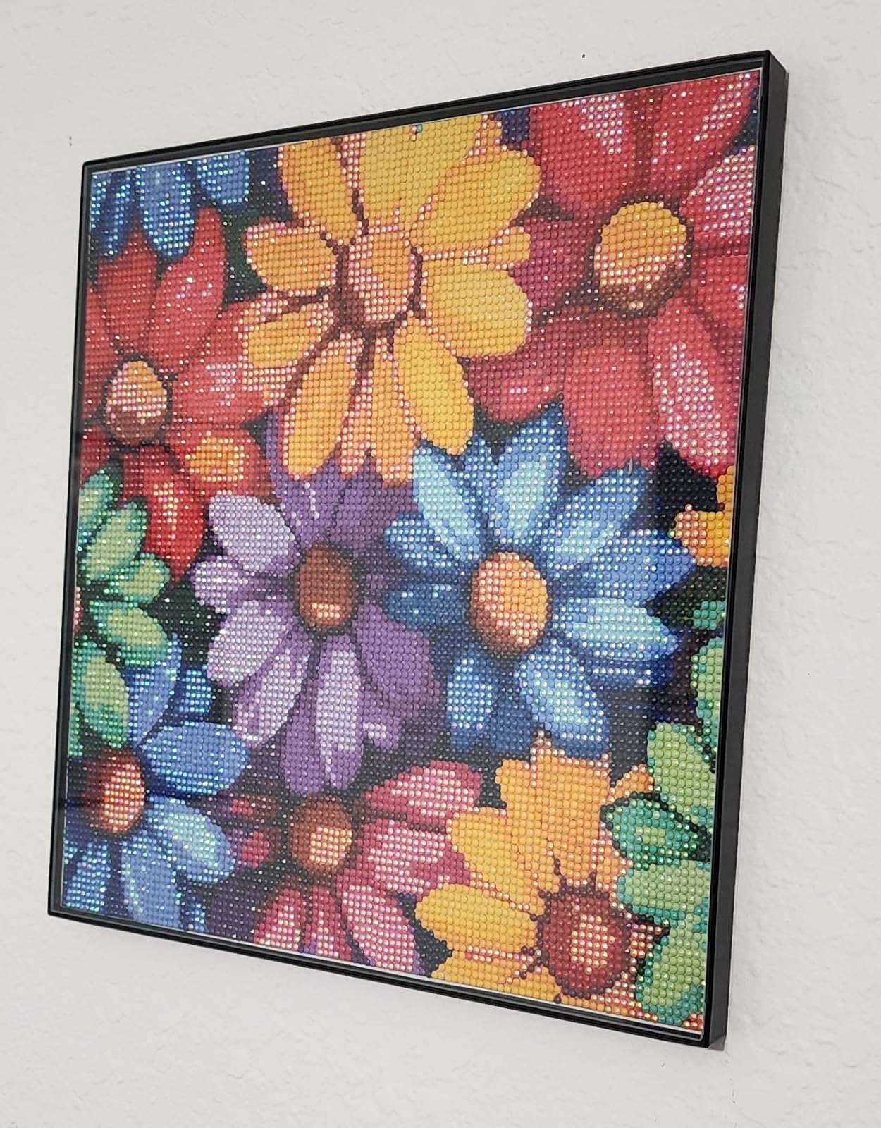 Flowers 5D Diamond Painting Kit for Beginners - DIY Full Drill Round Gem Painting 13.78x13.78 Inch customer photo 2