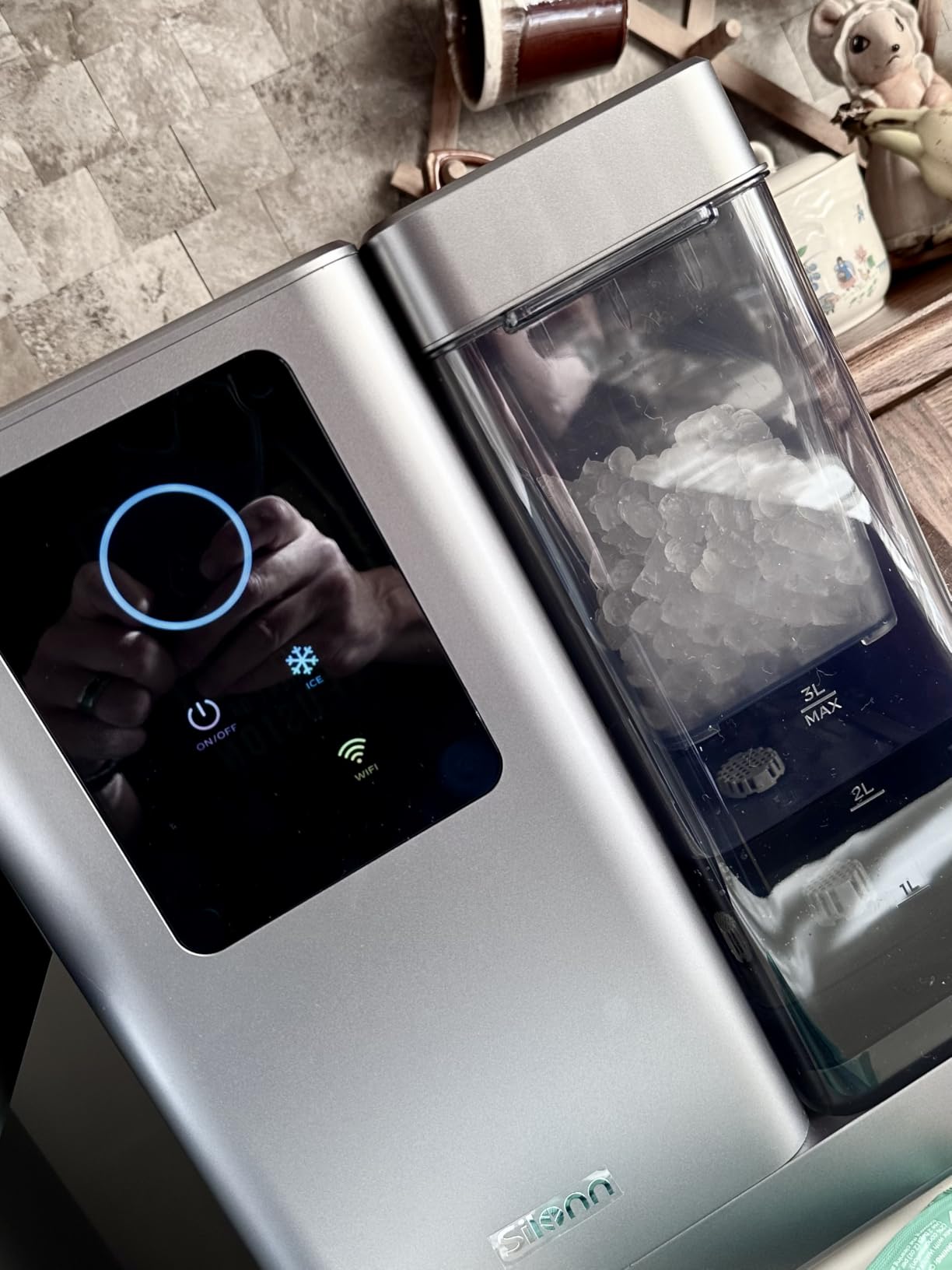 Silonn Nugget Ice Maker Countertop with APP & Voice Control, Self Cleaning Ice Machine with 3L Large Water Tank, 40 lbs/24H Soft Chewable Ice, Portable Pebble Ice Maker for Home, Kitchen and Party customer photo 2