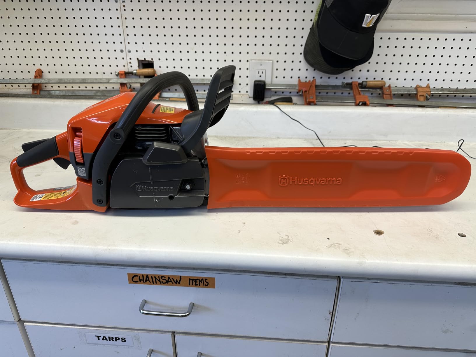 Husqvarna 445S Gas Chainsaw, 18 Inch Chainsaw, Outdoor Tools, Gifts for Men | Hand held chain saw with automatic oiler, for wood cutting and tree trimming, featuring Smart Start, 50-cc 3-HP X-Torq engine customer photo 2