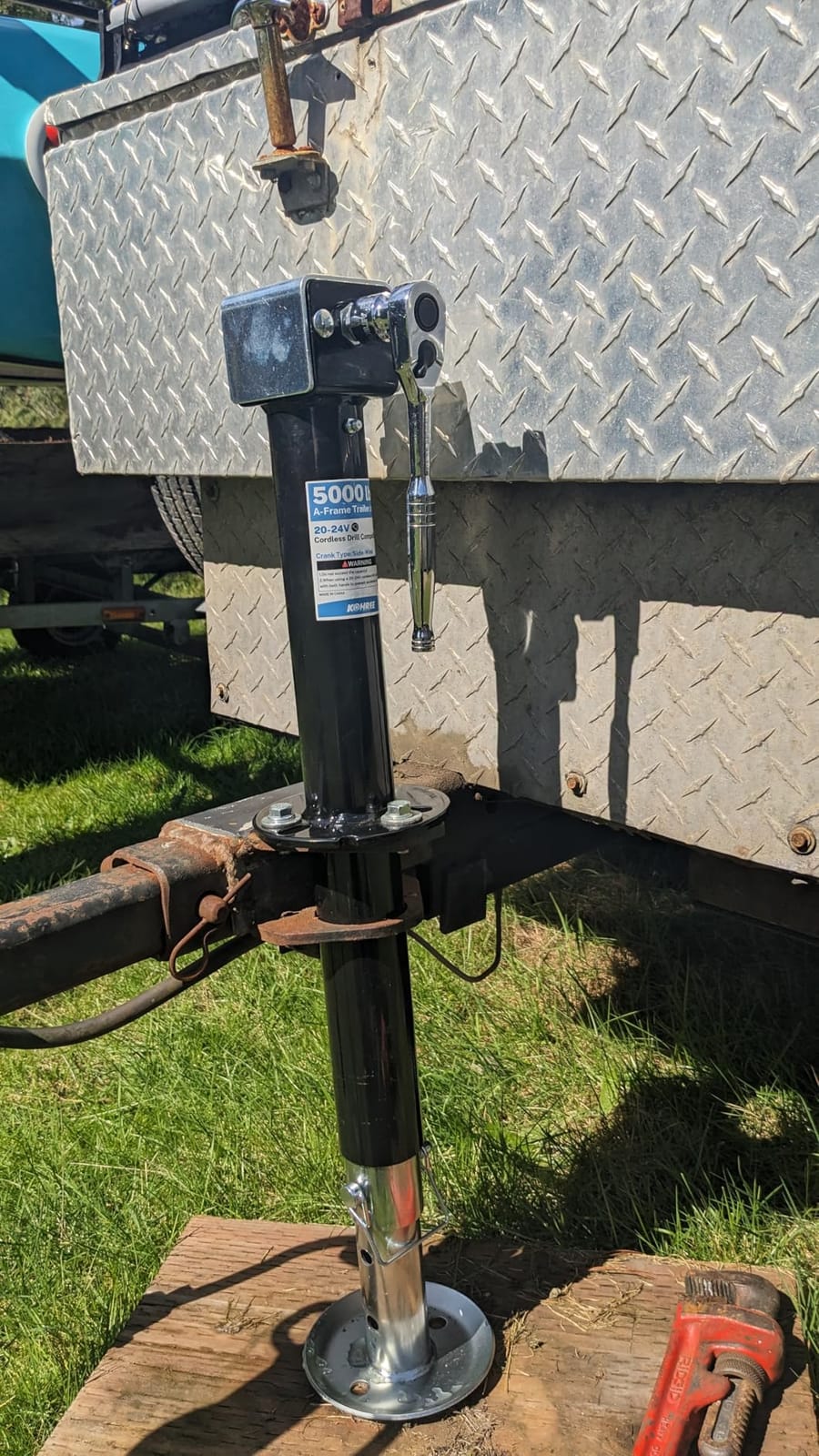 Kohree 5000 lbs A-Frame Trailer Jack, 20-24V Electric Drill-Operated | Adjustable Drop Leg, 25