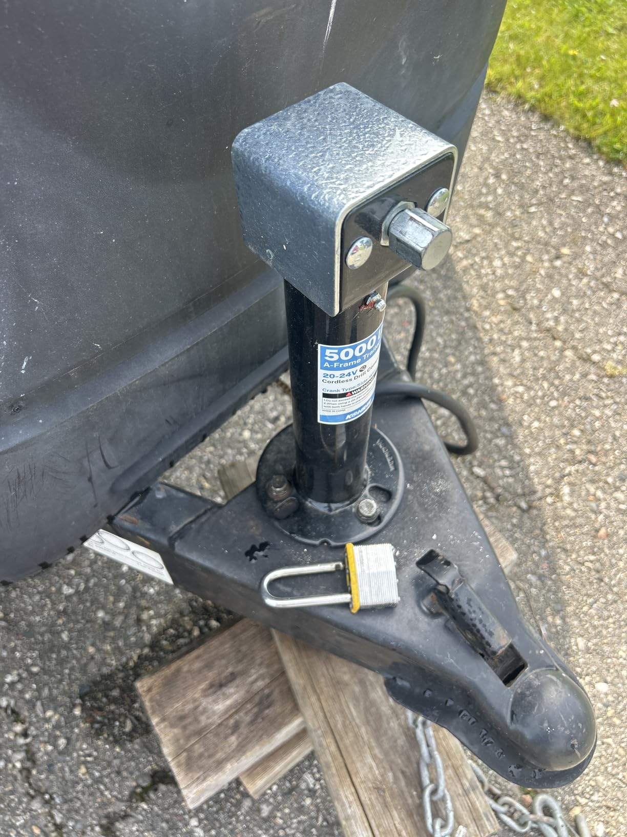 Kohree 5000 lbs A-Frame Trailer Jack, 20-24V Electric Drill-Operated | Adjustable Drop Leg, 25
