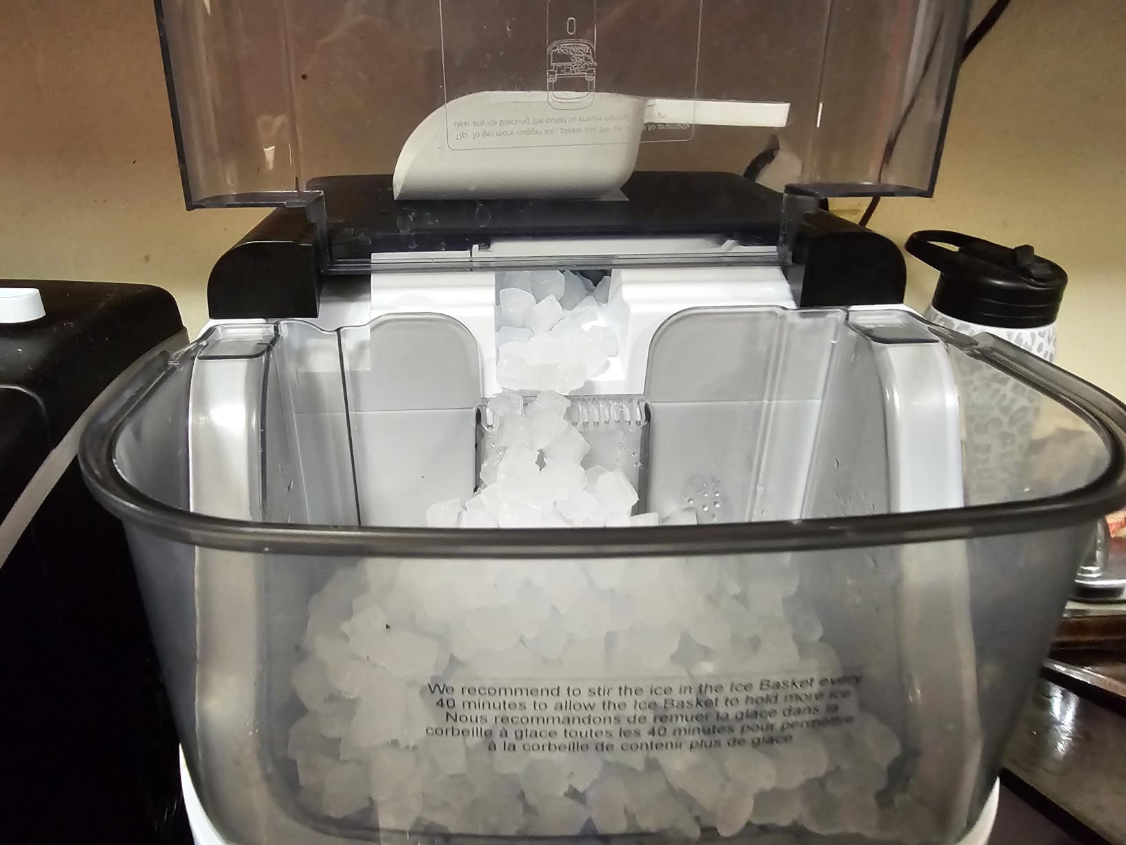 EUHOMY Nugget Ice Maker Countertop, Ready in 7 Mins, 35Lbs/24H Pebble Ice Maker Machine, Self-Cleaning Countertop Sonic Ice Makers with Ice Scoop&Basket, Pellet Ice Maker for Home, Stainless Steel customer photo 2