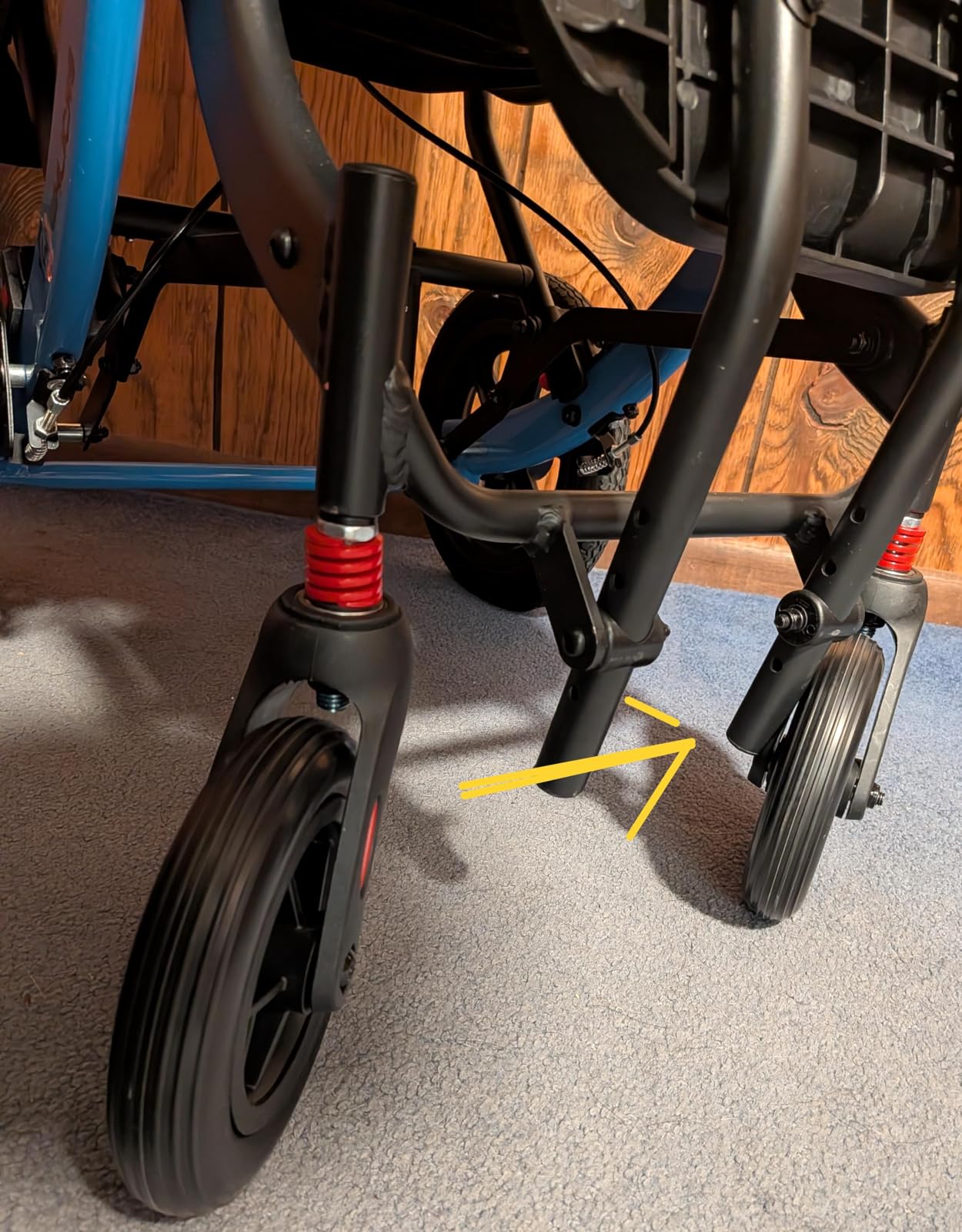 Wheelchairs for Adults Ergonomic Transport Chair Lightweight Foldable with 12-inch Big Wheels for All Terrains Travel Wheelchair with Removable Cushion customer photo 2
