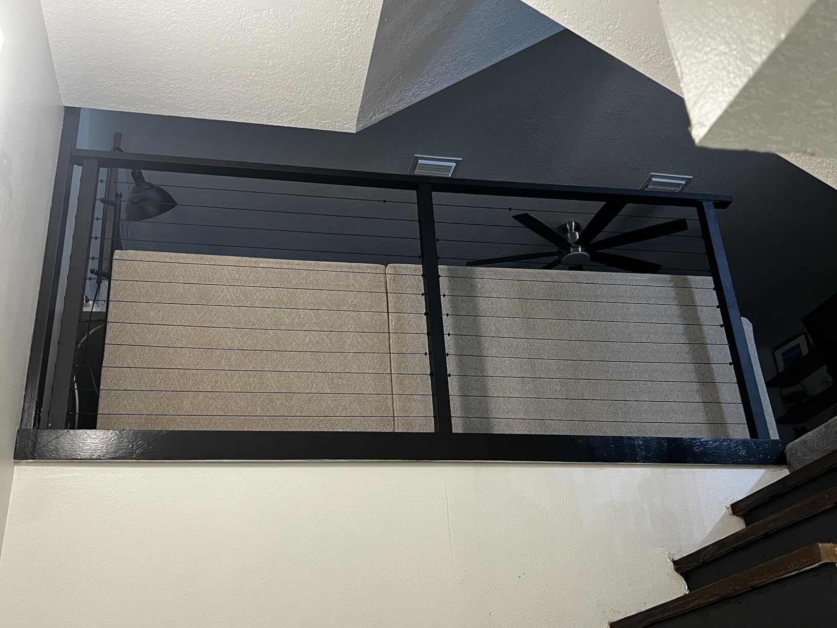 12ft-16ft Modular 42in Cable Railing System for Deck with Handrail | Complete Set, Level Drilled Swage Cable Railing Post Kit, Handrail Cuttable, T304 Stainless Steel, 1/8