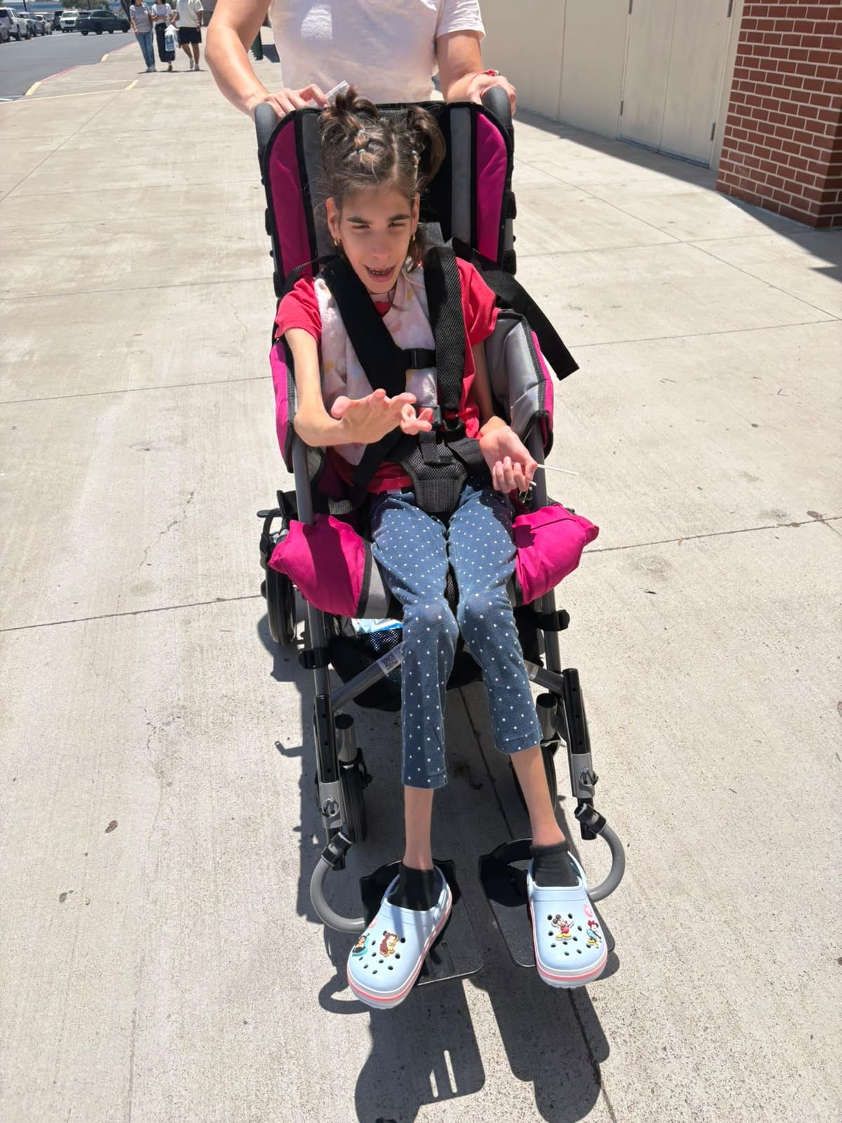 Special Needs Stroller for Big Kids up to 250 lbs - Smilez Adaptive Wheelchair Alternative, Lightweight Foldable, 5 Point Harness, Adjustable Recline, for Autism & Disability, 12