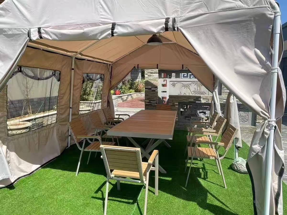 Aoxun 10x20 Pop Up Canopy Tent with 6 Sidewalls, Party Tent, White | 3 Adjustable Heights, One Push Setup, Waterproof, for Wedding, Party, Commercial, Market, Event, Outdoor, UV Protection customer photo 1