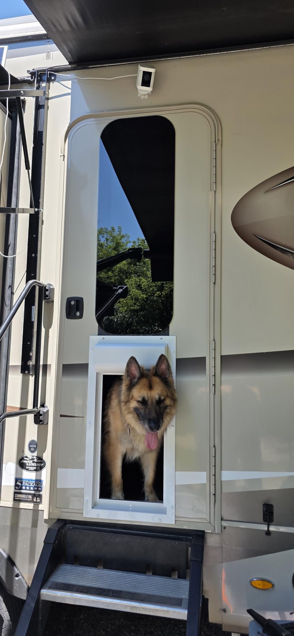 Power Pet Automatic ROLL UP Door by High Tech Pet Brand, Motorized Panel Rolls Up, Pet Collar Operated, Manual & WiFi App Control, Security Lockout Panel (Large, Door Mount) customer photo 1