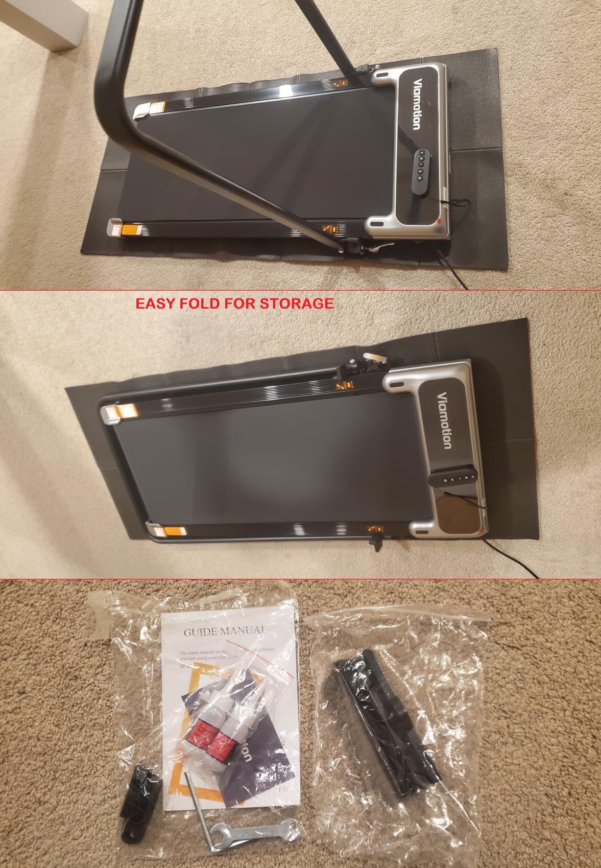 Walking Pad Treadmill for Home, Walking Pad with Incline and Handle Bar | Sturdy Foldable Handles Walking Pad with LED Display, Portable Quiet Under Desk Treadmills for small space at home office customer photo 2