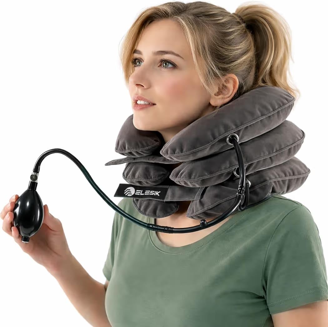 Cervical Neck Traction Device, Neck Stretcher and Cervical Traction Device | Neck Decompression Devices, Cervical Neck Stretcher, Neck Traction Pillow, Neck Extender, Neck Support, Pinched Nerve Relief customer photo 2