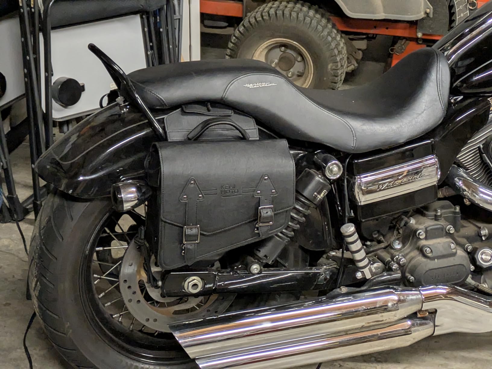 KEMIMOTO Motorcycle Saddlebags PU Leather Side Bags 20L Compatible with Sportster 883 1200 Softail Low Rider S Cruiser Dyna V-star Shadow Vulcan Rebel customer photo 1