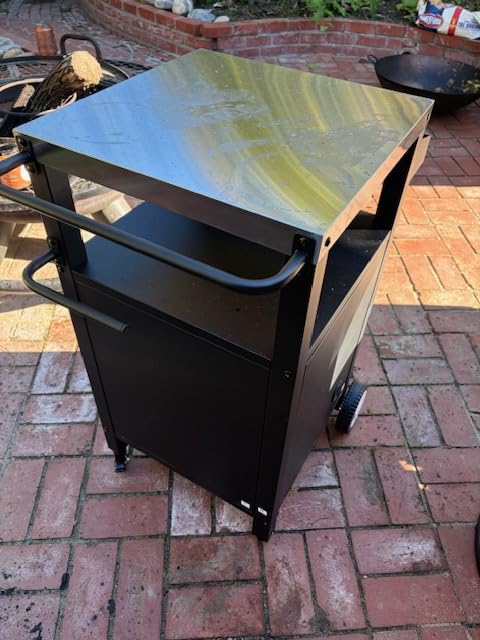 Outdoor Grill Table with Sink, Metal Worktable Kitchen Cabinet Island | Outdoor Grill Cart with 304 Stainless Steel Sink, Foldable Top, Storage Cabinet, Rolling Bar Cart for Garden, Backyard and Lawn customer photo 2