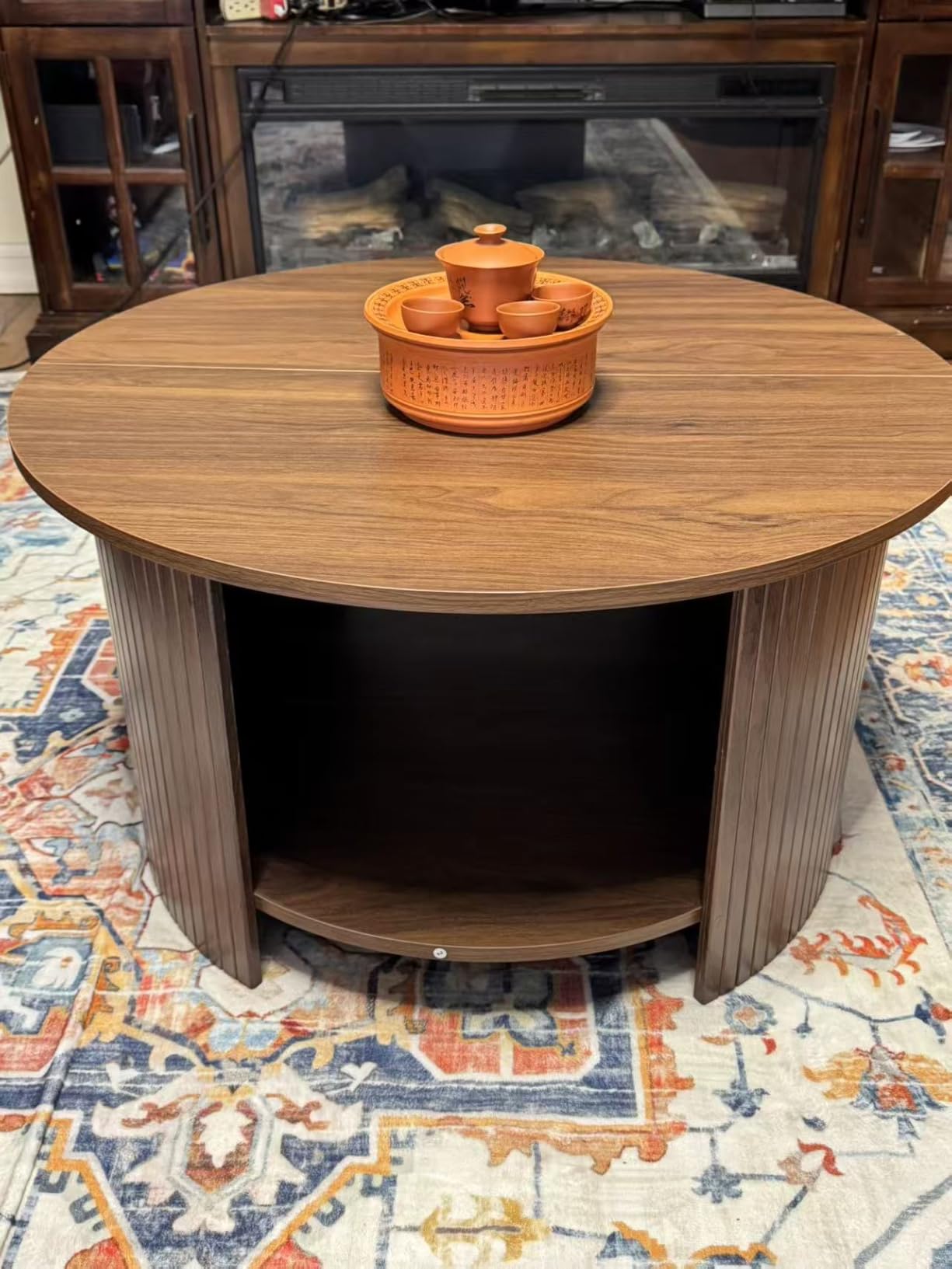 Round Coffee Table with Storage, 31.5