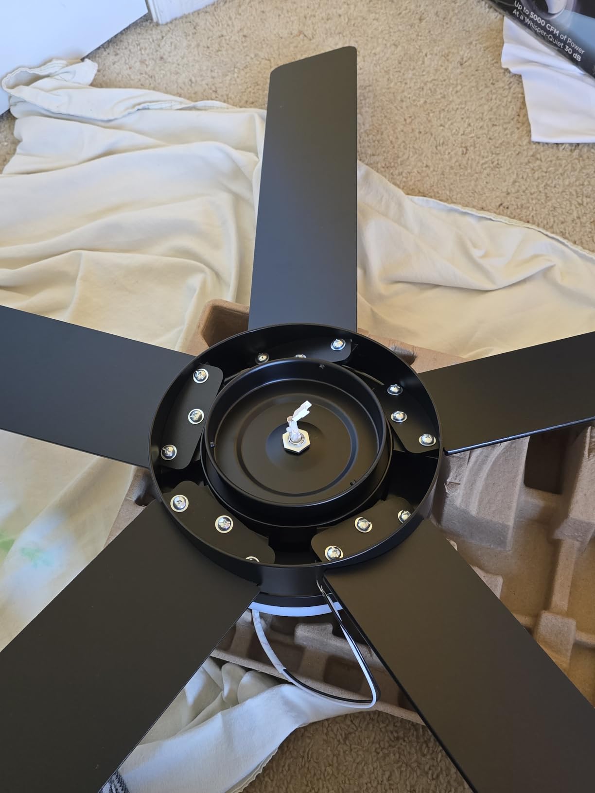 Govee Ceiling Fans with Lights and Remote, RGBIC Smart 52'' flush mount | Reversible DC Motor, Dimmable, 2800lm, Low Profile Ceiling Fan for Bedroom, Living Room, Black customer photo 1
