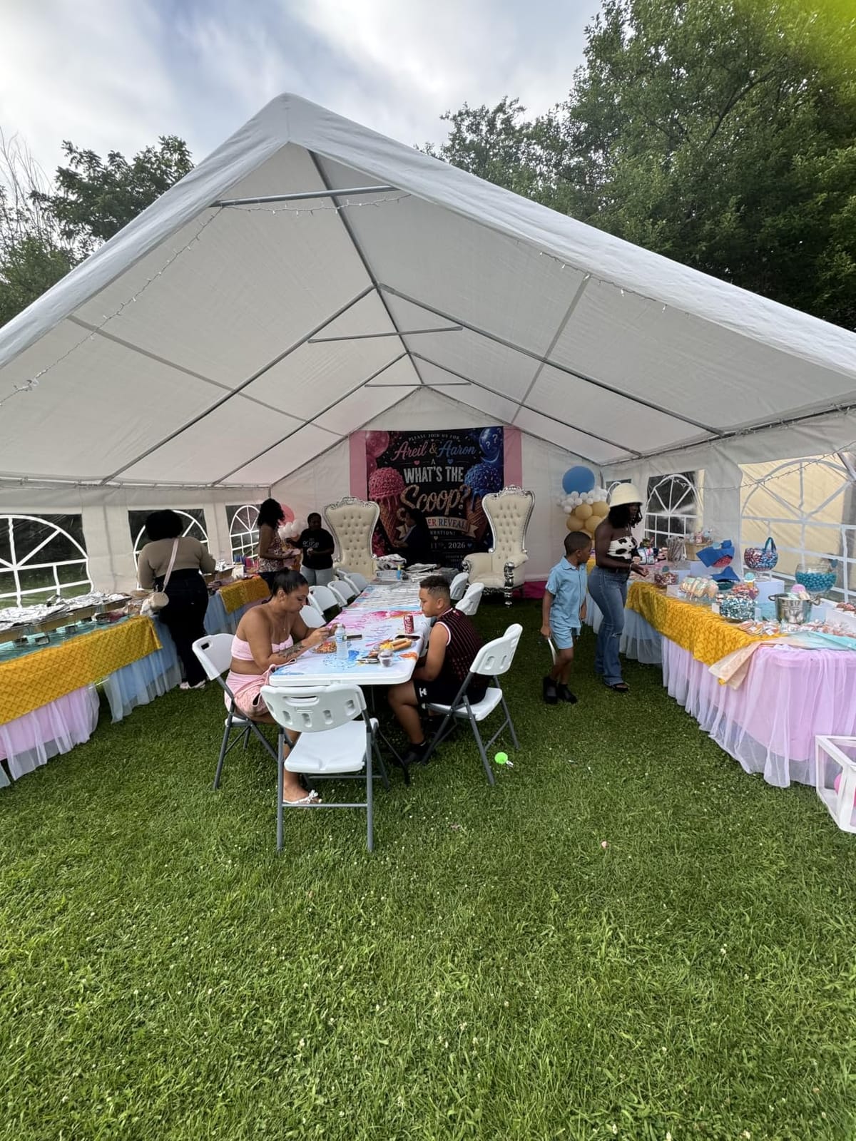 Party Tent 16x32 Canopy Heavy Duty, Waterproof Outdoor Event Tent with Removable Sidewalls & Roll-Up Door, Portable Carport for Wedding, BBQ, Camping, Birthday Party customer photo 2