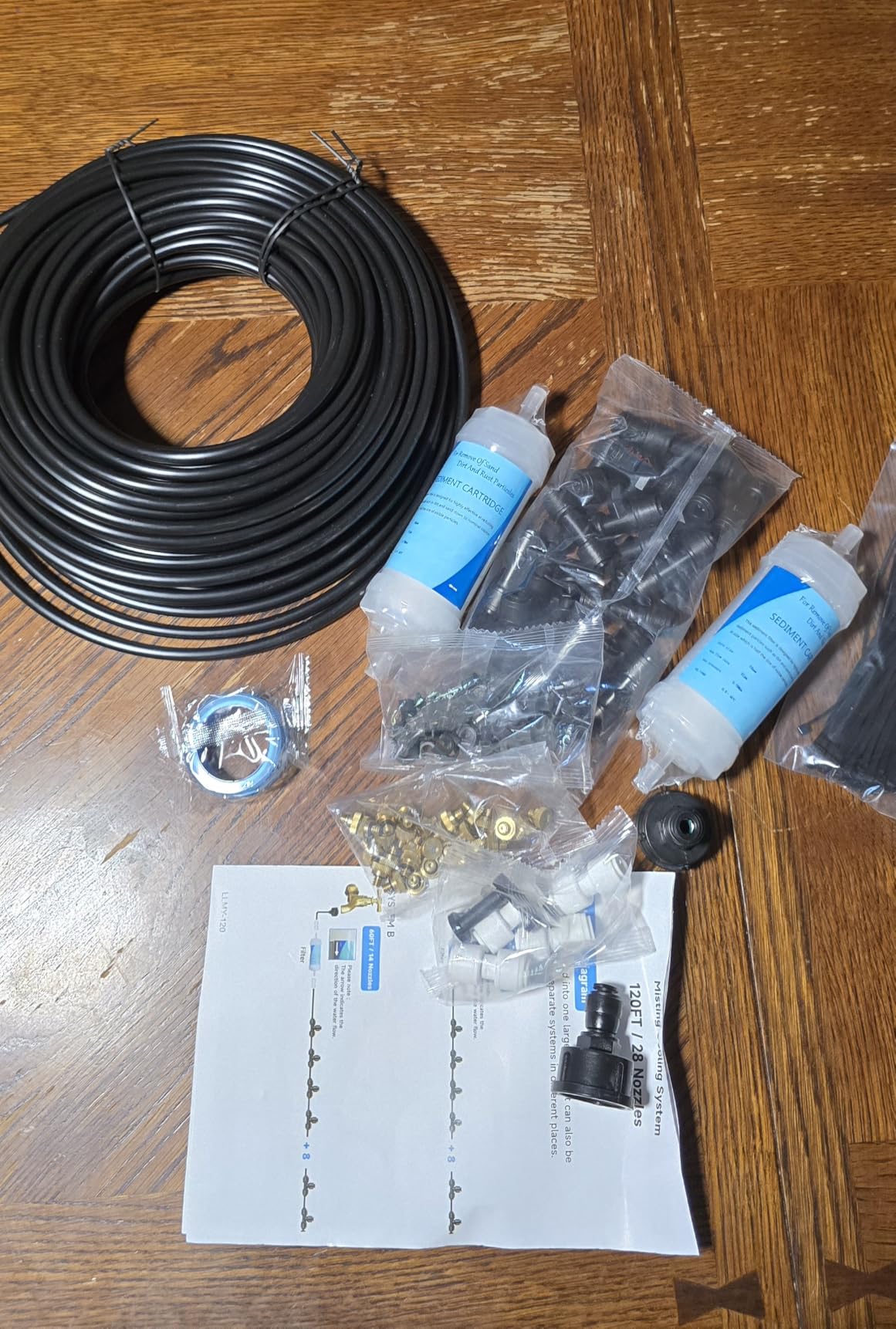 120FT Misters for Outside Patio, Outdoor Misting Cooling System with 28 Brass Nozzles & 2 Water Filters, DIY Misting Kit for Backyard Garden Greenhouse Deck Umbrella Canopy Pool Porch Trampoline customer photo 2