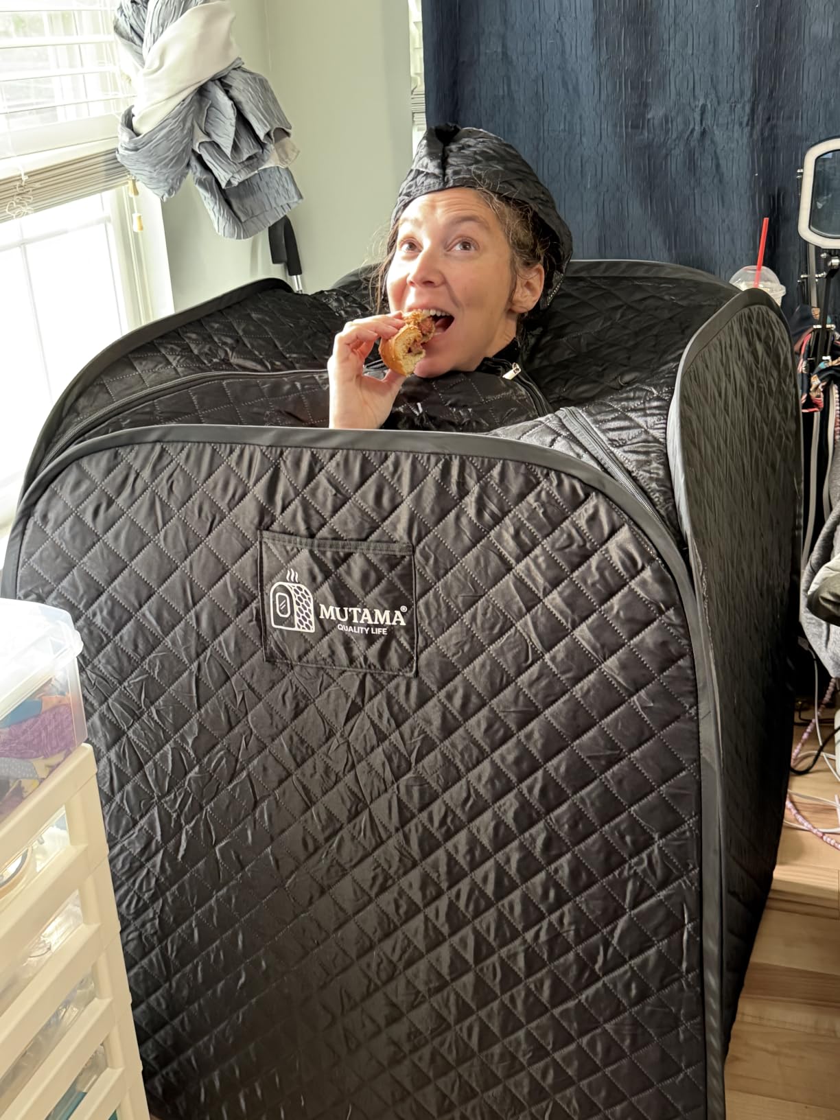 Personal Portable Steam Sauna for Home, 2L 1200W Pop up Sauna Box | Small Portable Sauna at Home, 1200W Steam Generator, 9 Levels, 99-Min Timer, Remote Control, Folding Chair, 32