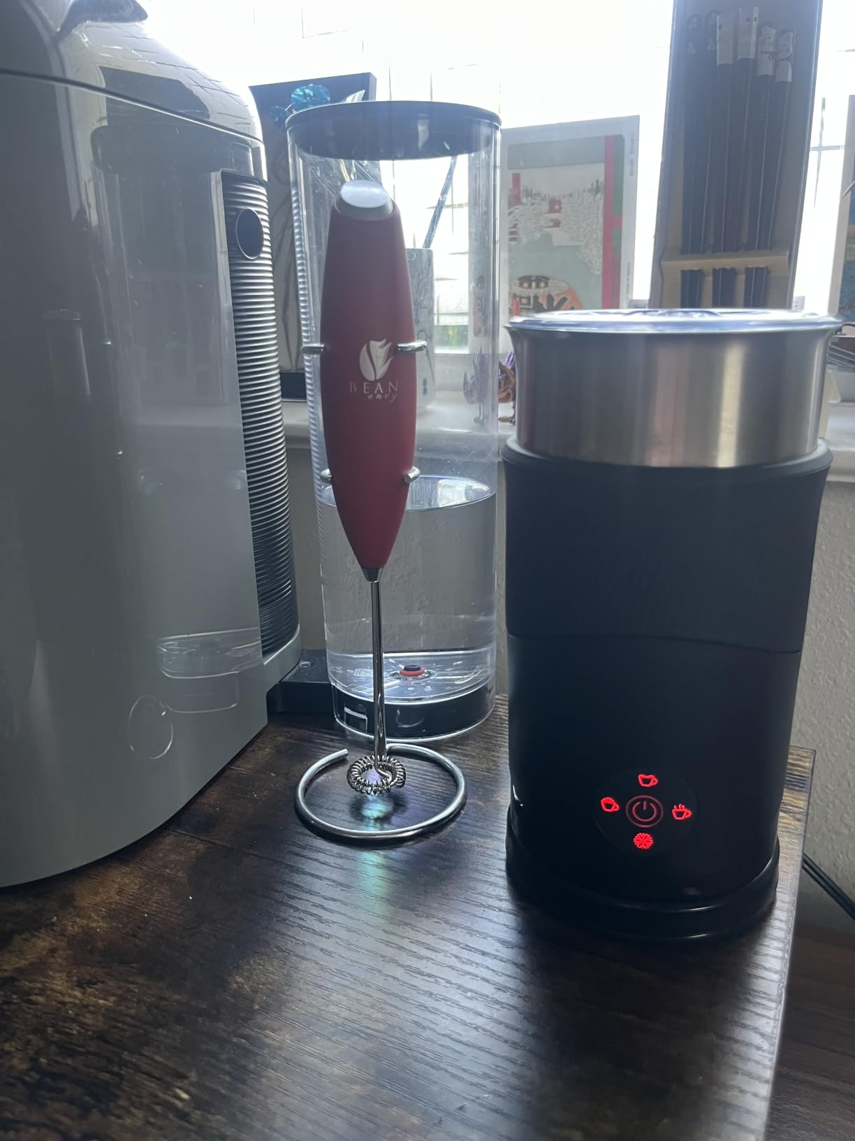 350ml Electric Milk Frother: 4-in-1 Hot & Cold, 120s Fast Frothing | 450W Milk Steamer With 180ml Foam, Under 55dB For Family Mornings - SUS304 Steel, 2 Whisks for Latte, Cappuccino customer photo 1