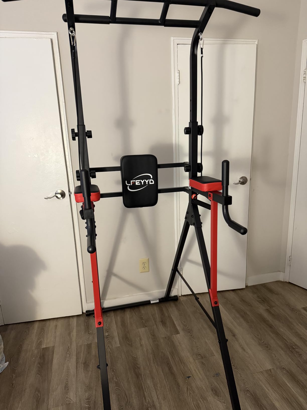 Power Tower Pull Up Bar Free Standing,Home Gym Strength Training Equipment | Dip Station ,13-Height Adjustment Supports Pull Ups,knee Raises, Push Ups, Full-Body Strength Training, 400LBS Capacity customer photo 1