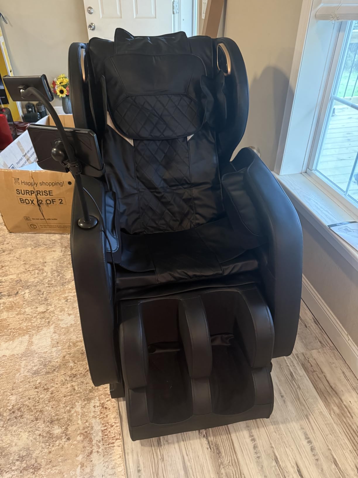 Massage Chair Full Body, 14 Fixed Rollers, Zero Gravity Recliner | Wood Grain Leather, Foot Massage, 5 Auto Modes, 8 Airbags, Heating, Bluetooth, Screen Controller for Living Room, Bedroom customer photo 1