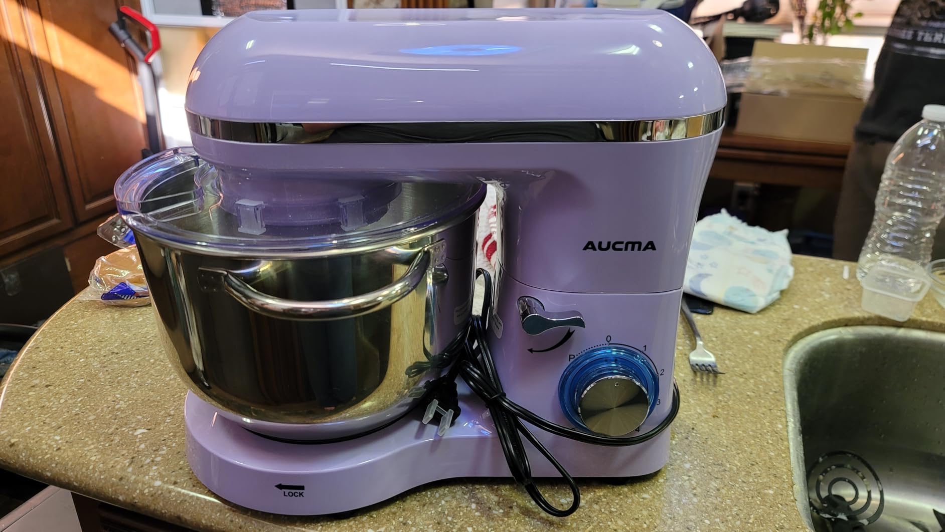 Aucma Stand Mixer, 6.5-QT 660W 6-Speed Tilt-Head Food Mixer, Kitchen Electric Mixer with Dough Hook, Wire Whip & Beater (Royal Blue) customer photo 1