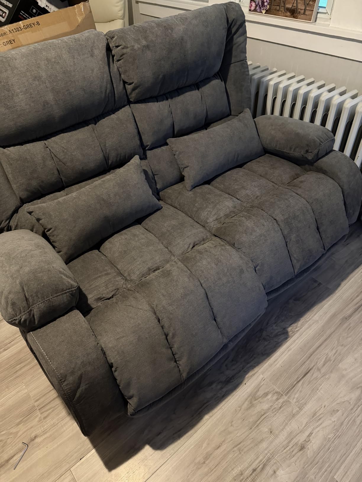 BOSMILLER Recliner Loveseat with Cup Holders for Living Room, 2 Seat Manual Loveseat Recliner with Side Pocket customer photo 1