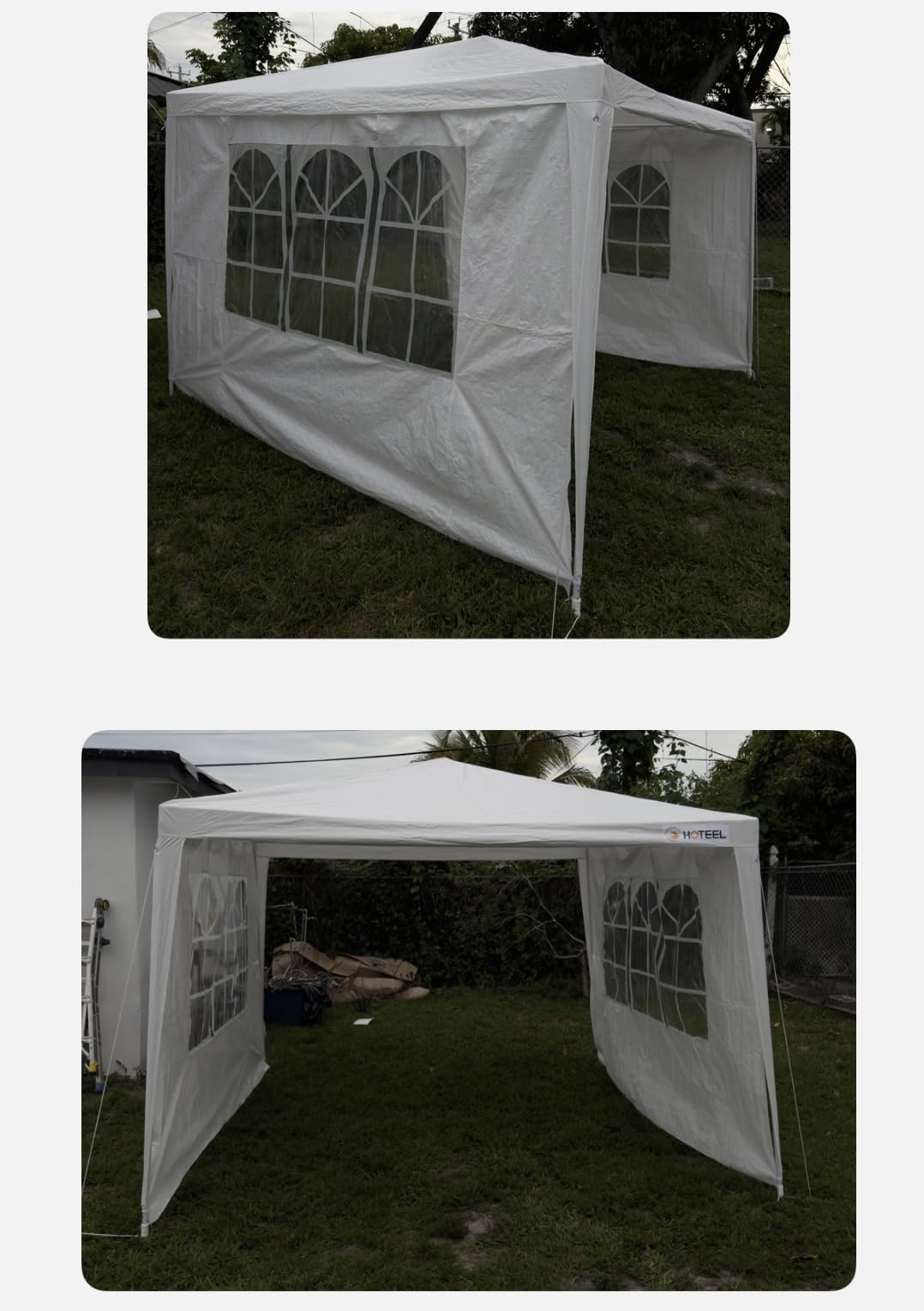 HOTEEL Party Tent 10x30FT, Large Outdoor Canopy Tent, White | 8 Removable Sidewalls, 2 Zipper Doors, 16 Ropes and 36 Stakes, Carpas para Fiestas for Wedding BBQ Backyard Event customer photo 2