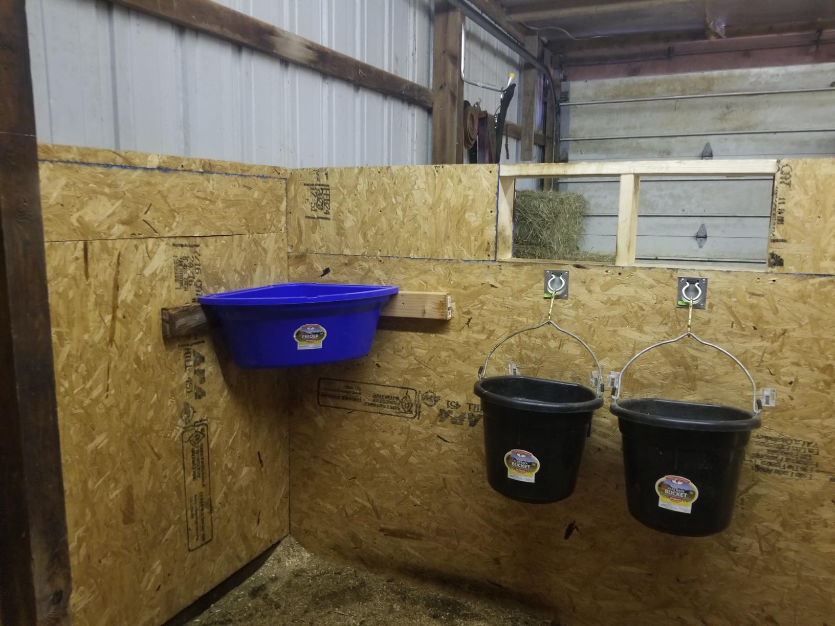 Little Giant Plastic Corner Feeder Bucket (Blue) Durable & Useful Space Saving Corner Feed Trough (26 Quart) (Item No. PCF6BLUE) customer photo 1