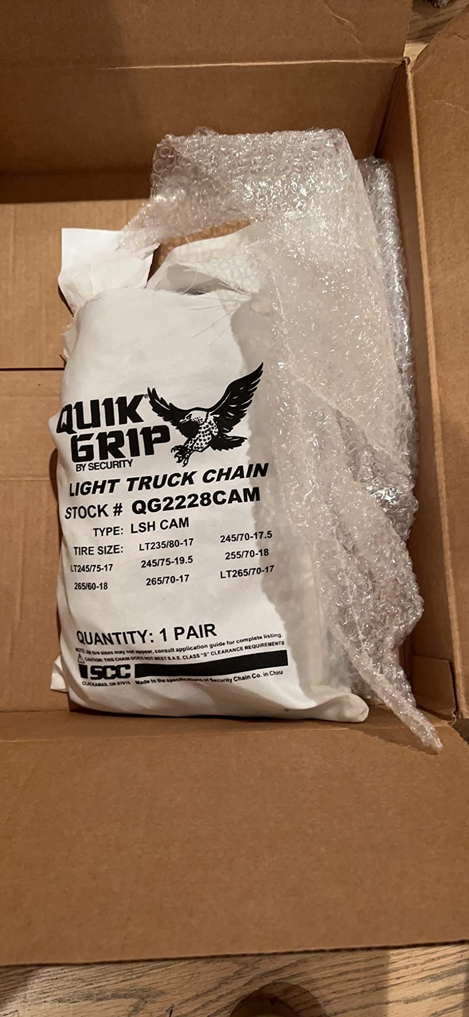 SCC QG2228CAM Quik Grip Light Truck CAM LSH Tire Traction Chain - Set of 2 customer photo 1