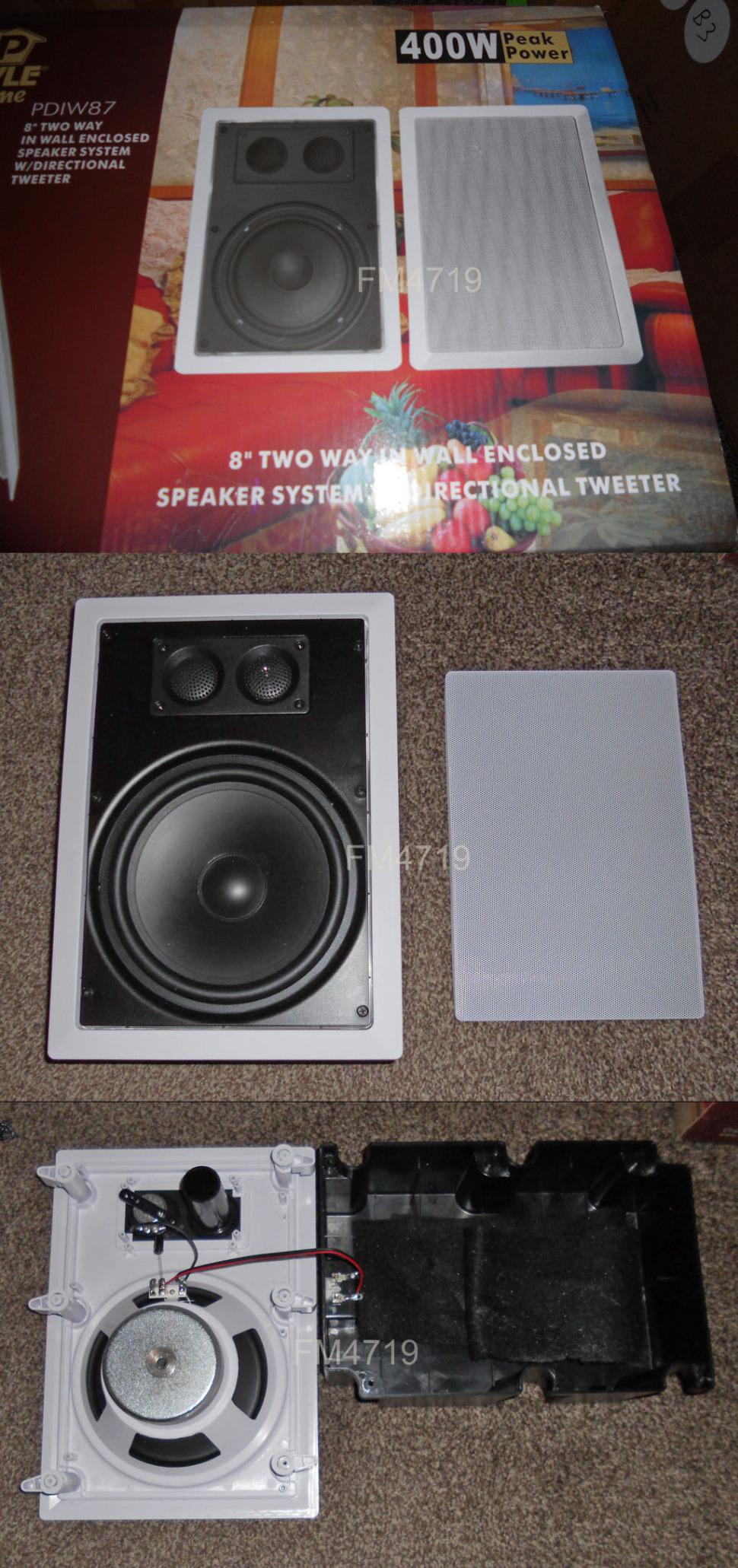 Pyle Ceiling Wall Mount Enclosed Speaker - 400 Watt Stereo In-wall / In-ceiling 8