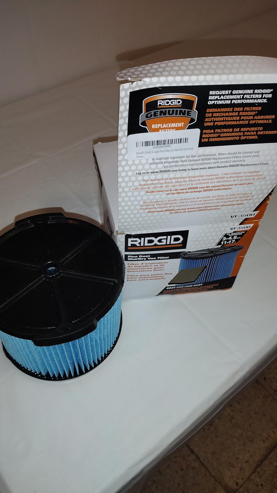 RIDGID 26643 3-Layer Fine Filter for Wet/Dry Vacuums customer photo 1