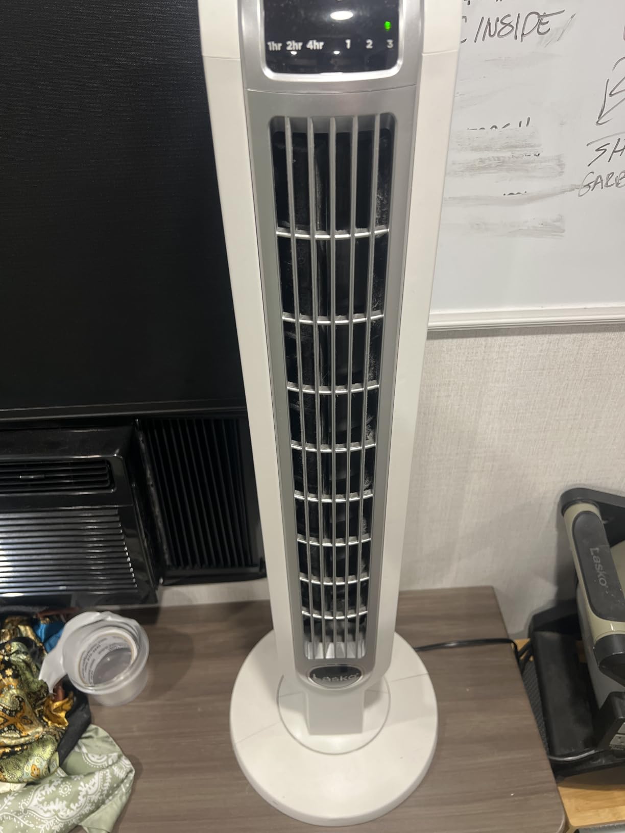 Lasko Oscillating Tower Fan with Remote Control and Timer - Quiet Standing Fan for Bedroom, Office, and Home - 3 Speeds - Powerful Cooling Air - 2511 - 36